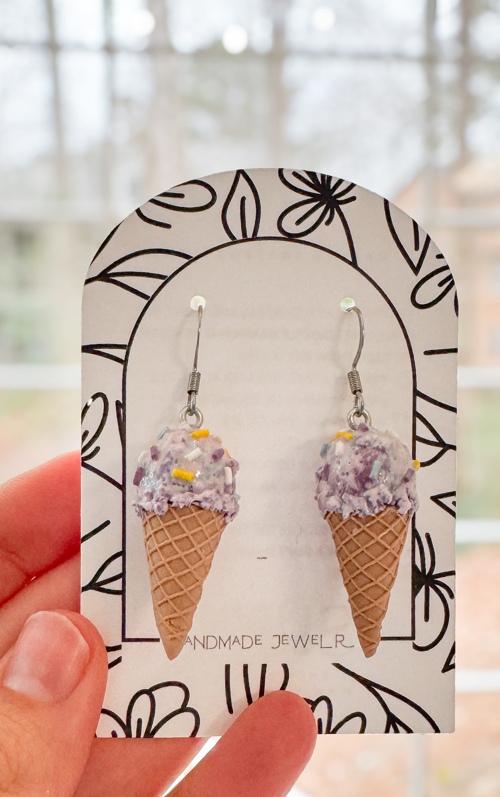 IC4 LARGE Ice Cream Inspired Earrings, Lightweight Handmade Polymer Clay Jewelry, Pink, Fun gifts for her