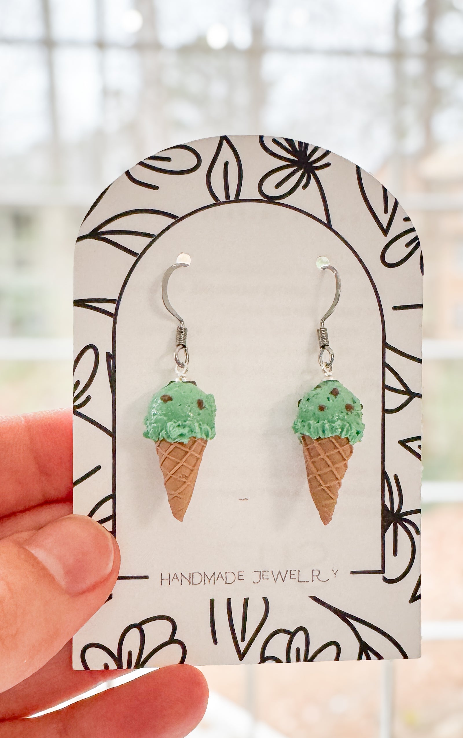 IC2 MEDIUM Ice Cream Inspired Earrings, Lightweight Handmade Polymer Clay Jewelry, Pink, Fun gifts for her