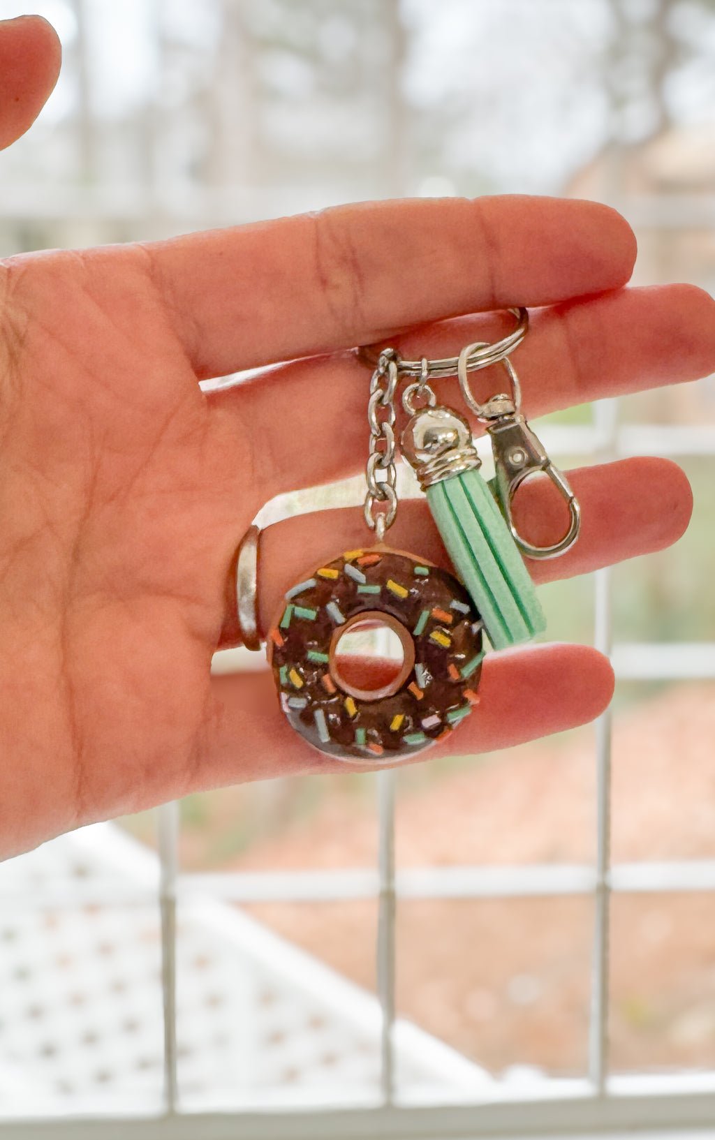 Doughnut Choc Sprinkles Keychain