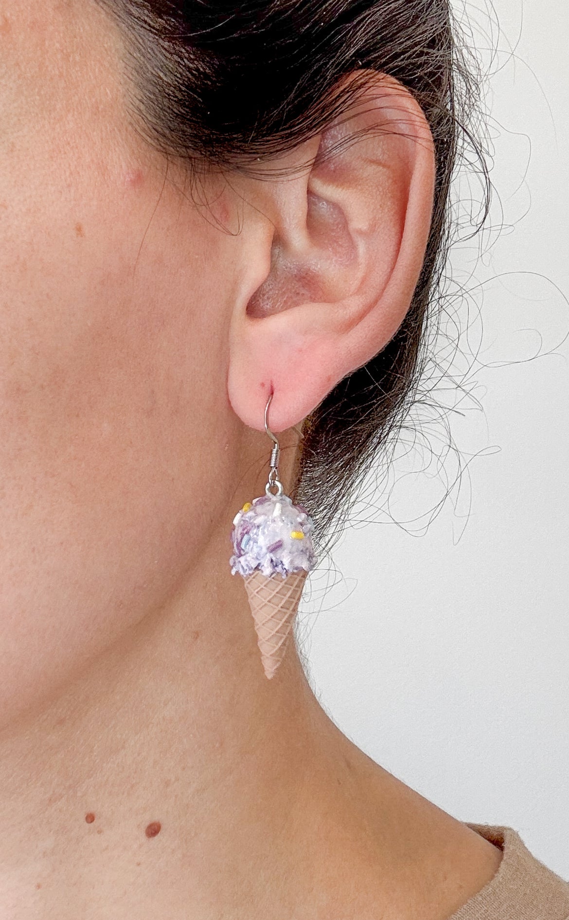 IC4 LARGE Ice Cream Inspired Earrings, Lightweight Handmade Polymer Clay Jewelry, Pink, Fun gifts for her