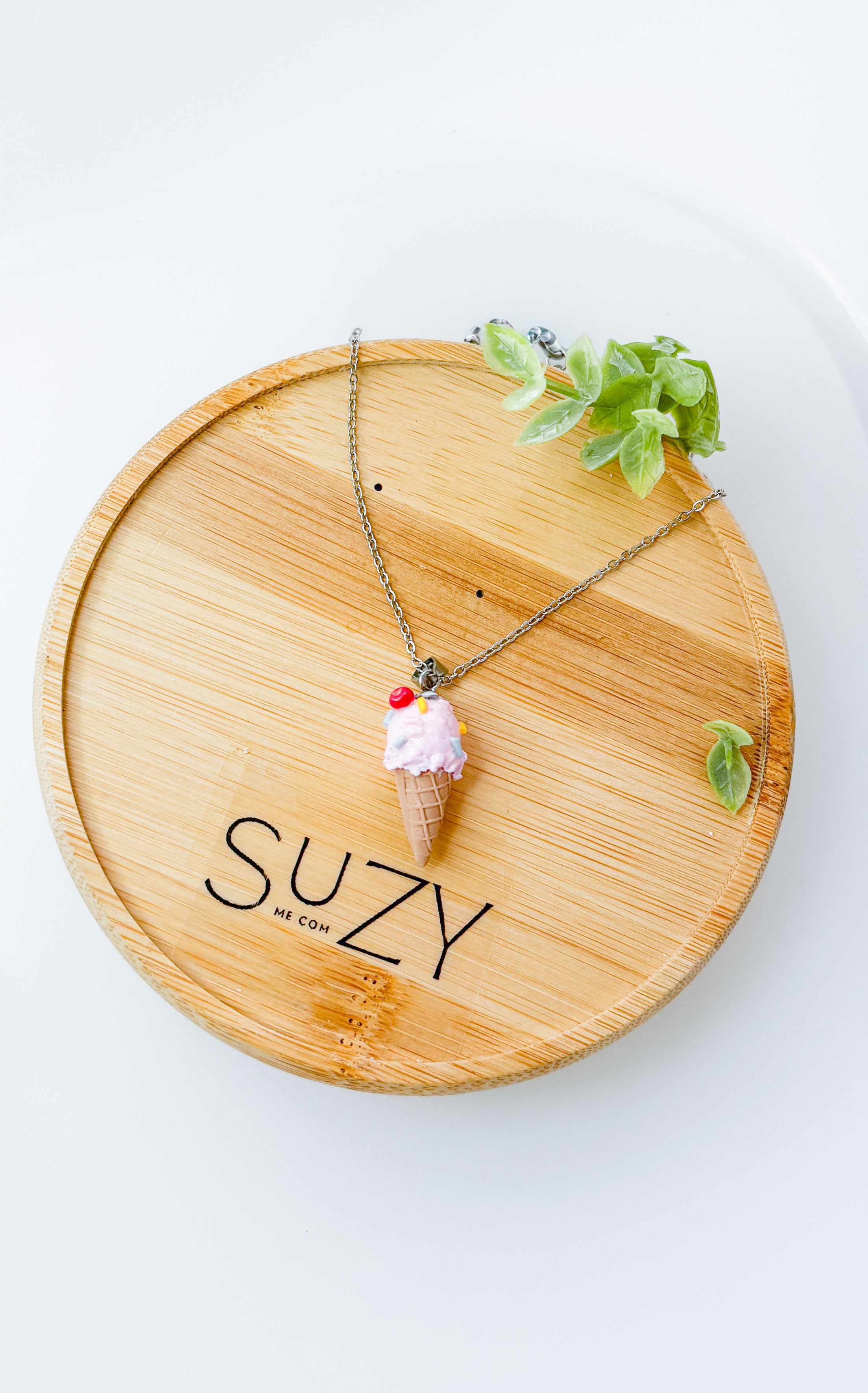 IC3 NECKLACE Ice Cream Inspired Earrings, Lightweight Handmade Polymer Clay Jewelry, Pink, Fun gifts for her