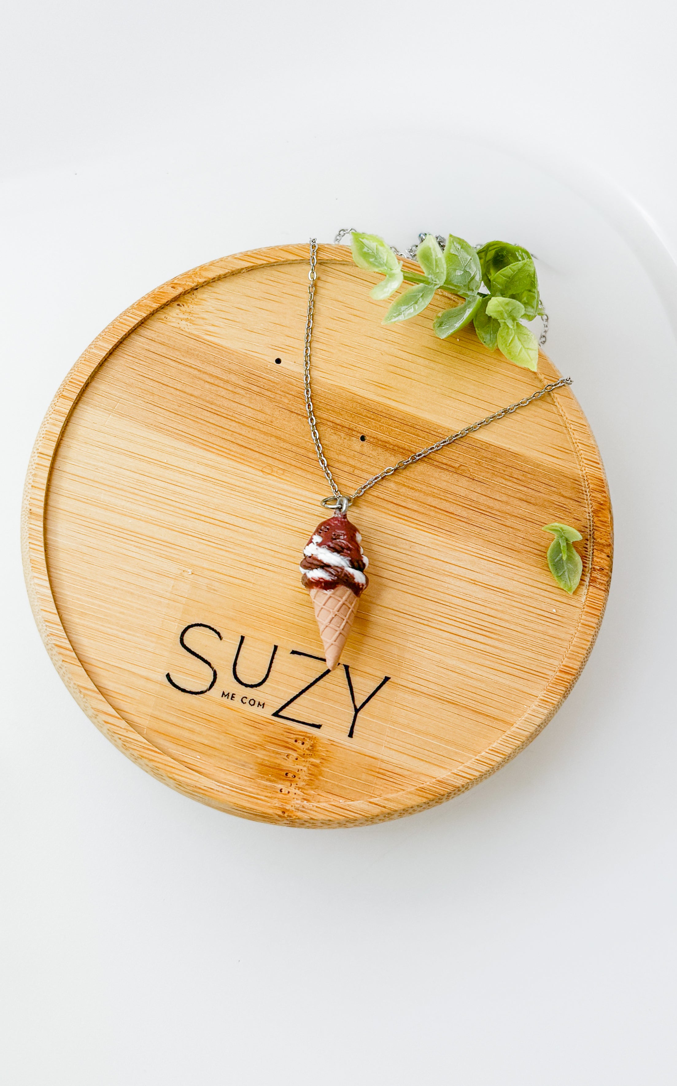 IC3 NECKLACE Ice Cream Inspired Earrings, Lightweight Handmade Polymer Clay Jewelry, Pink, Fun gifts for her