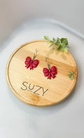 Red bow Handmade Polymer Clay Earrings, Everyday Wear