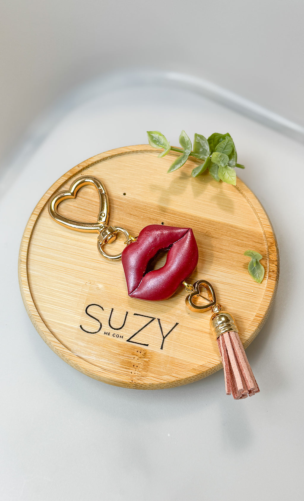 L13 Heart Inspired Book bag tag, Handmade Polymer Clay Jewelry, Red