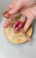 L13 Heart Inspired Book bag tag, Handmade Polymer Clay Jewelry, Red