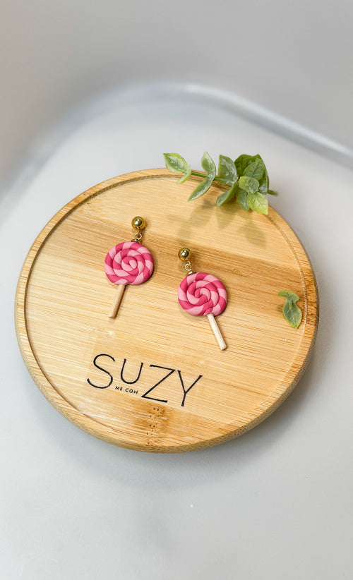 Candy Inspired Earrings, Lightweight Handmade Polymer Clay Jewelry, Pink, Fun gifts for her