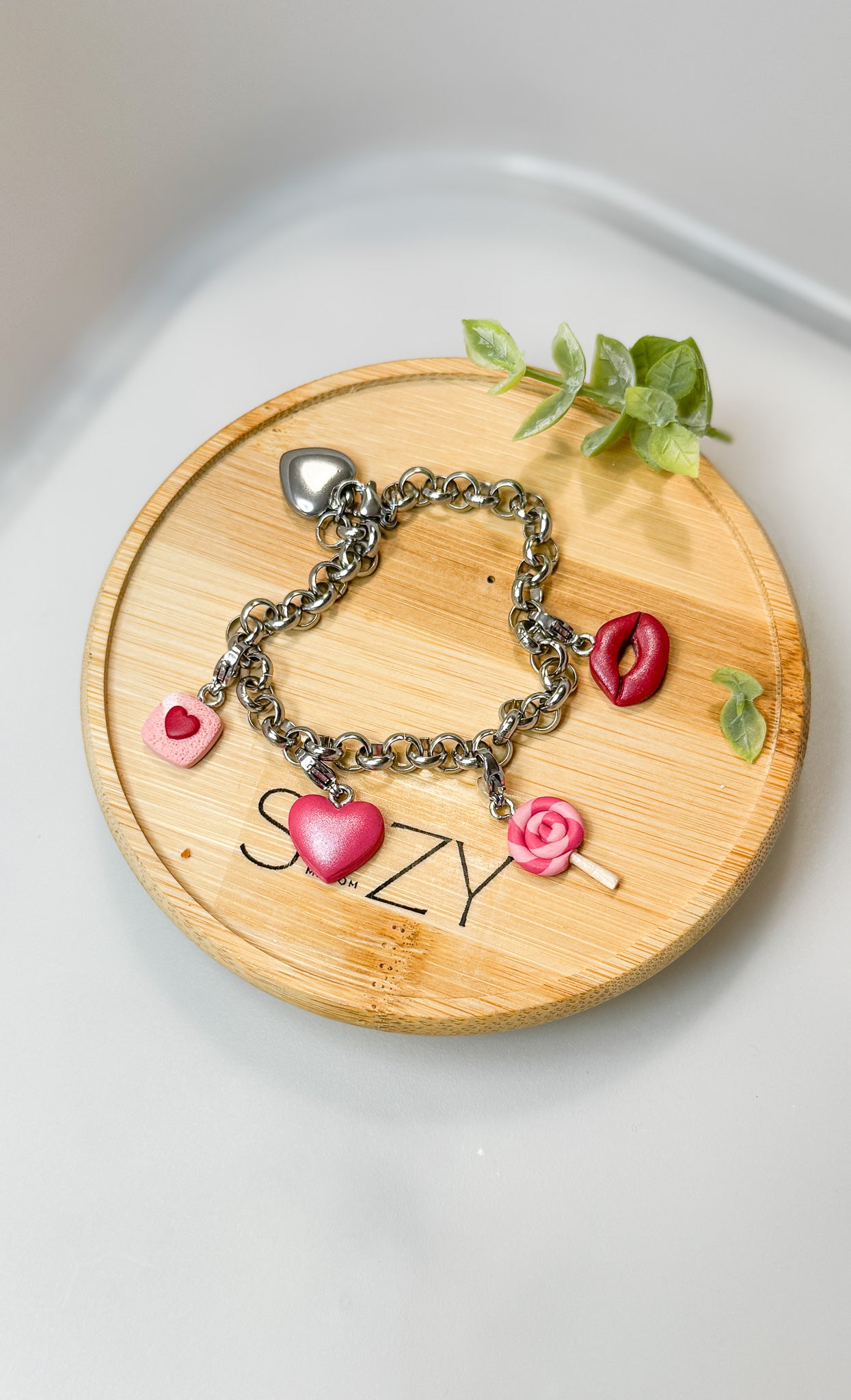 Love Inspired Charms, Handmade Polymer Clay Jewelry, Stainless Steel, Build your own Bracelet