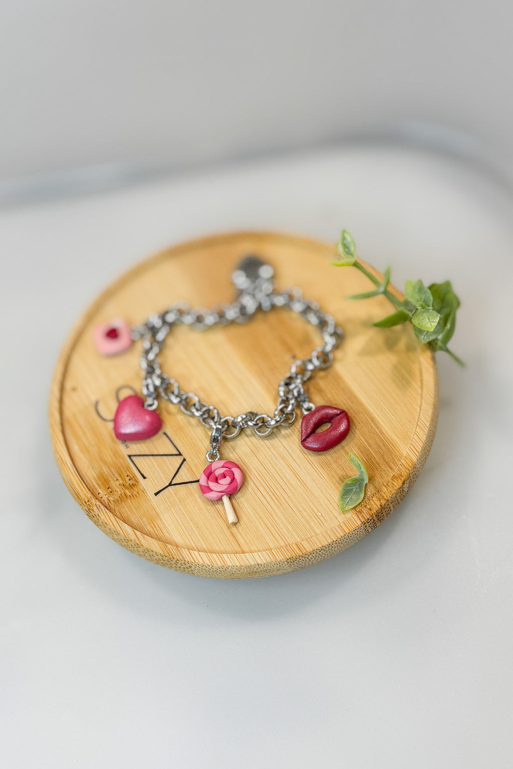 Love Inspired Charms, Handmade Polymer Clay Jewelry, Stainless Steel, Build your own Bracelet
