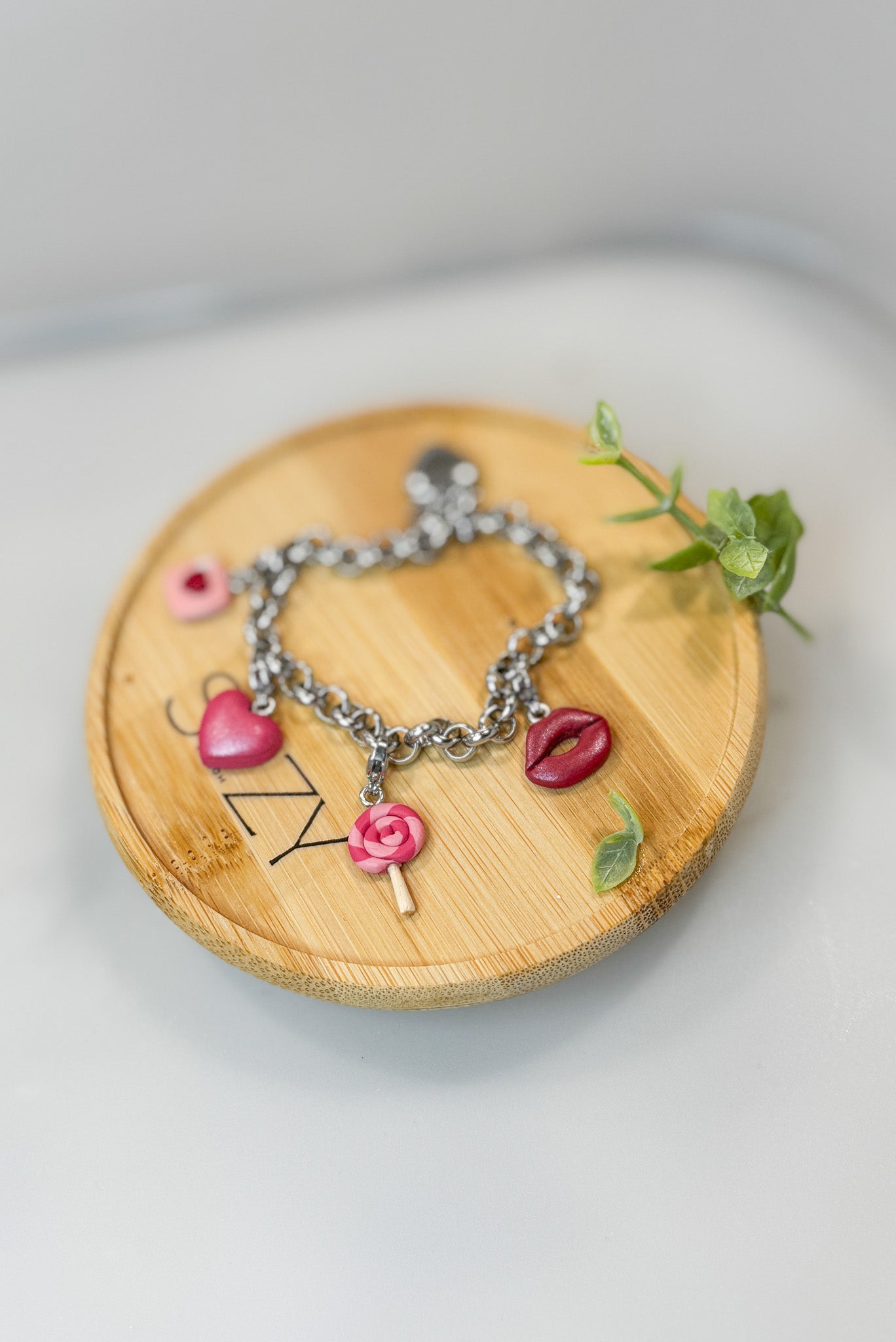 Love Inspired Charms, Handmade Polymer Clay Jewelry, Stainless Steel, Build your own Bracelet