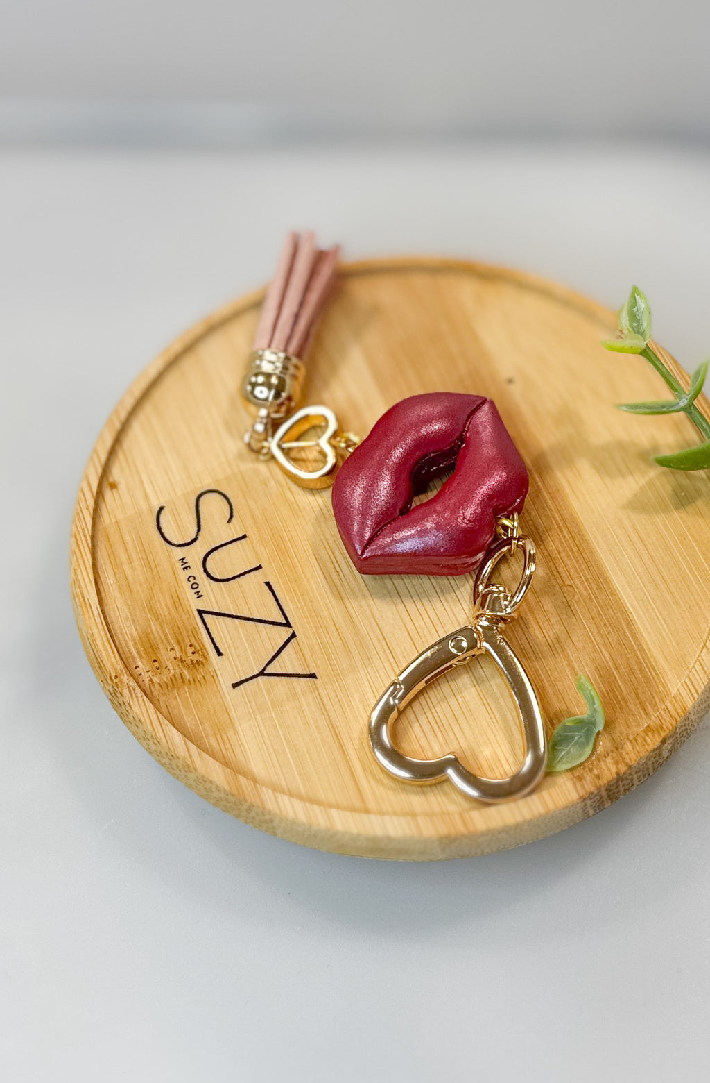 L13 Heart Inspired Book bag tag, Handmade Polymer Clay Jewelry, Red