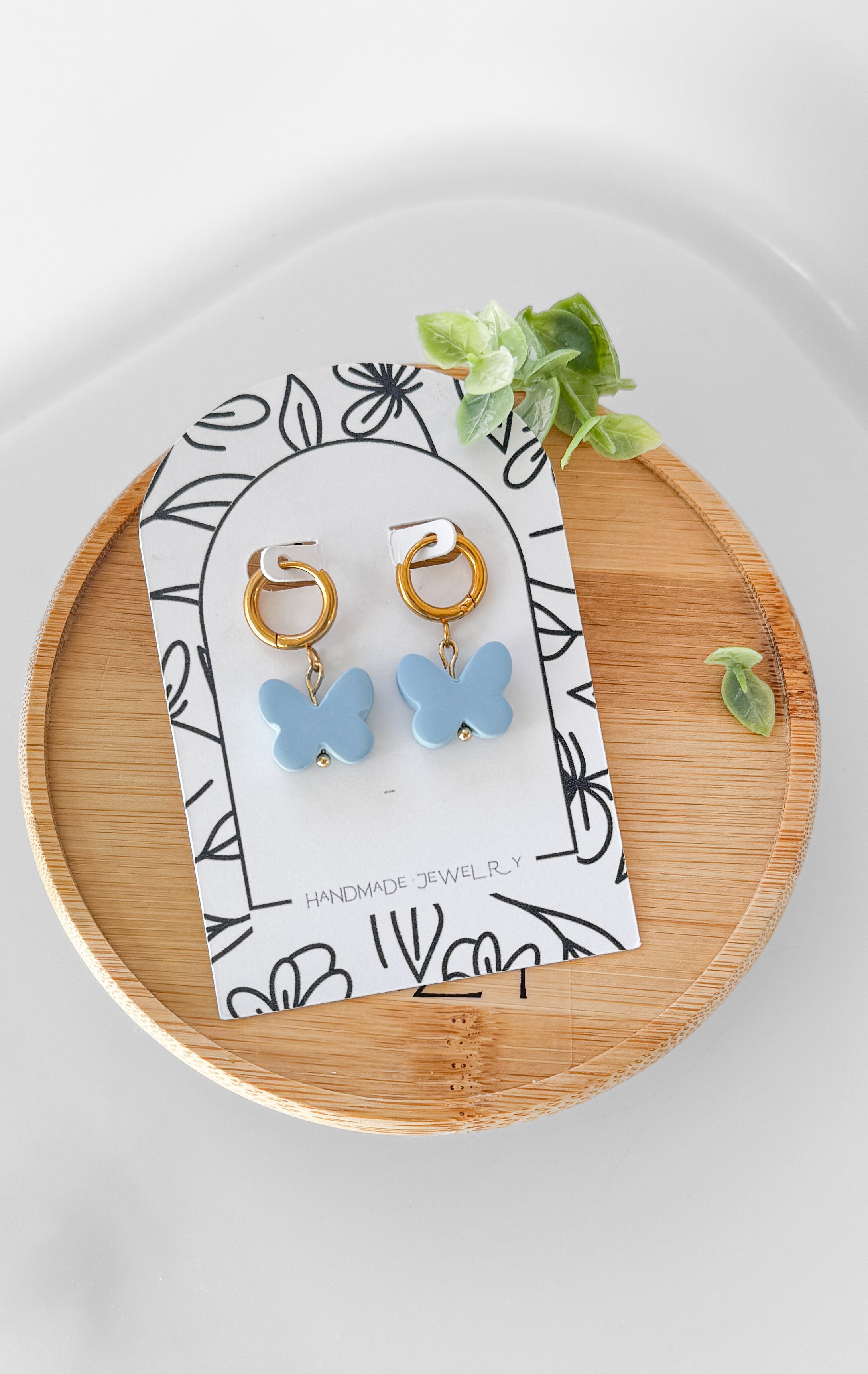 SUZY8 Everyday, Lightweight Hypoallergenic Stainless Steel Earrings, Durable Handmade Polymer Clay Jewelry, Trendy Soft Pastel Colors Butterfly Dangles