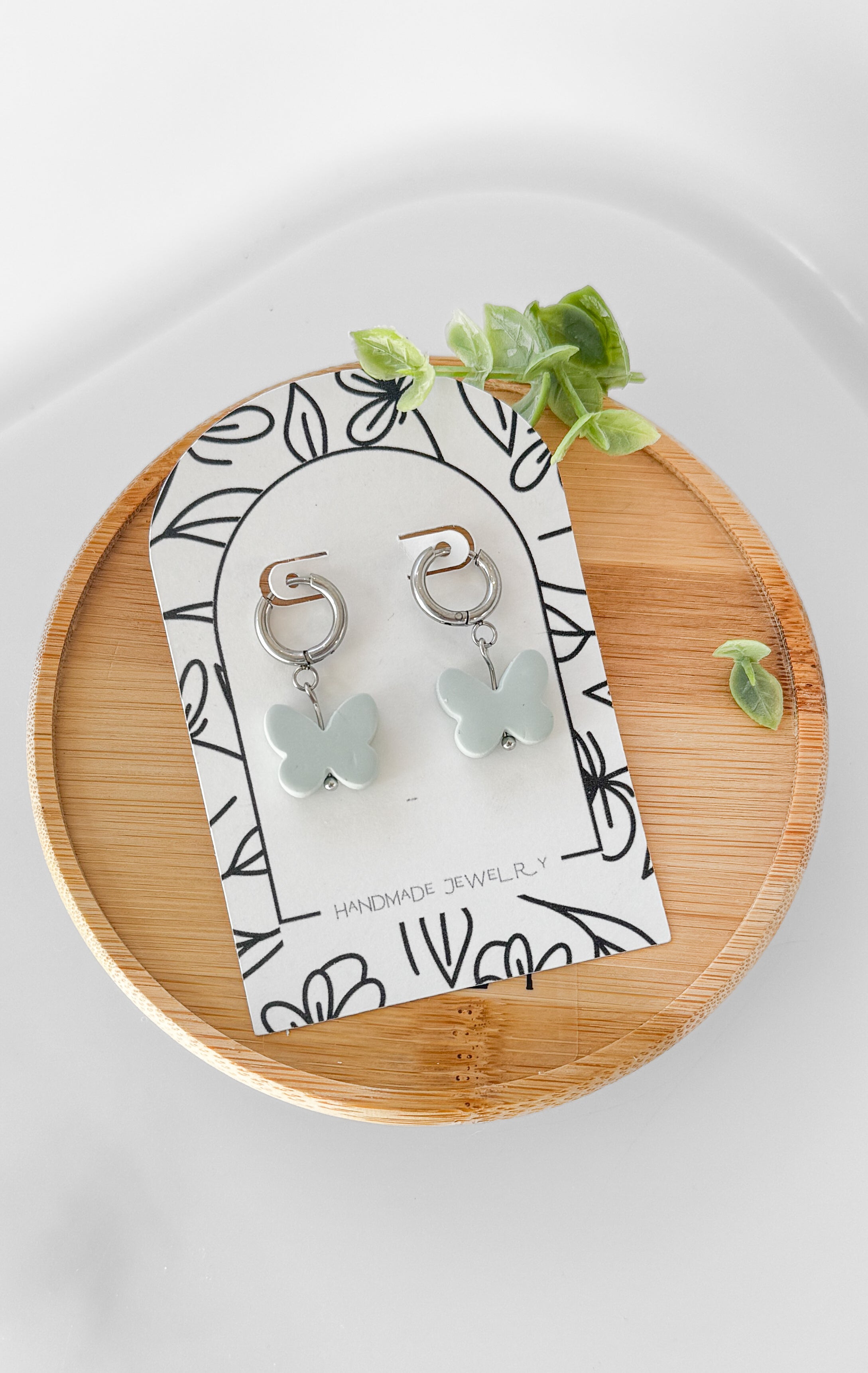 SUZY8 Everyday, Lightweight Hypoallergenic Stainless Steel Earrings, Durable Handmade Polymer Clay Jewelry, Trendy Soft Pastel Colors Butterfly Dangles