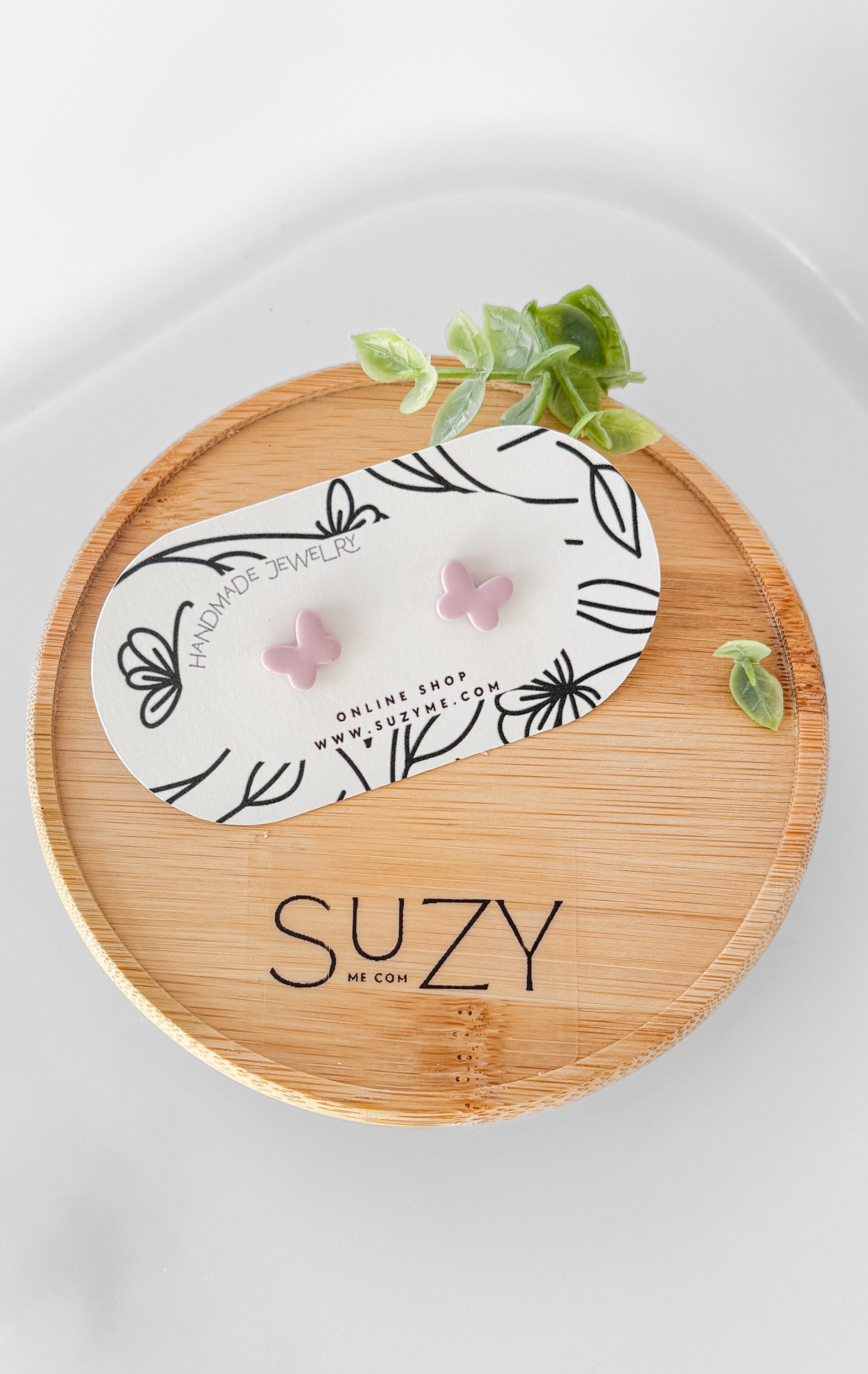 SUZY10 Everyday, Lightweight Hypoallergenic Stainless Steel Earrings, Durable Handmade Polymer Clay Jewelry, Trendy Soft Pastel Colors Butterfly Studs Mini