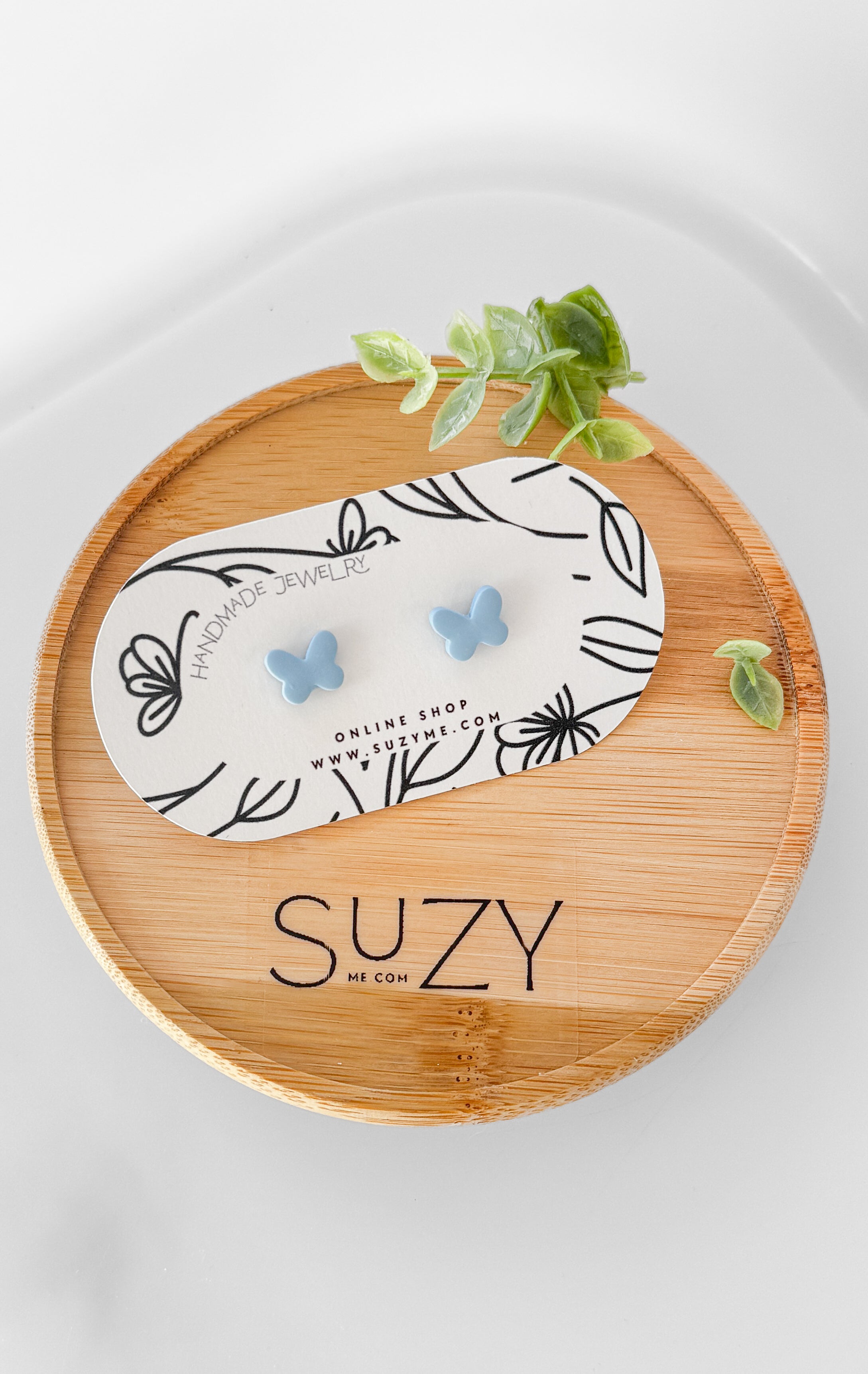 SUZY10 Everyday, Lightweight Hypoallergenic Stainless Steel Earrings, Durable Handmade Polymer Clay Jewelry, Trendy Soft Pastel Colors Butterfly Studs Mini