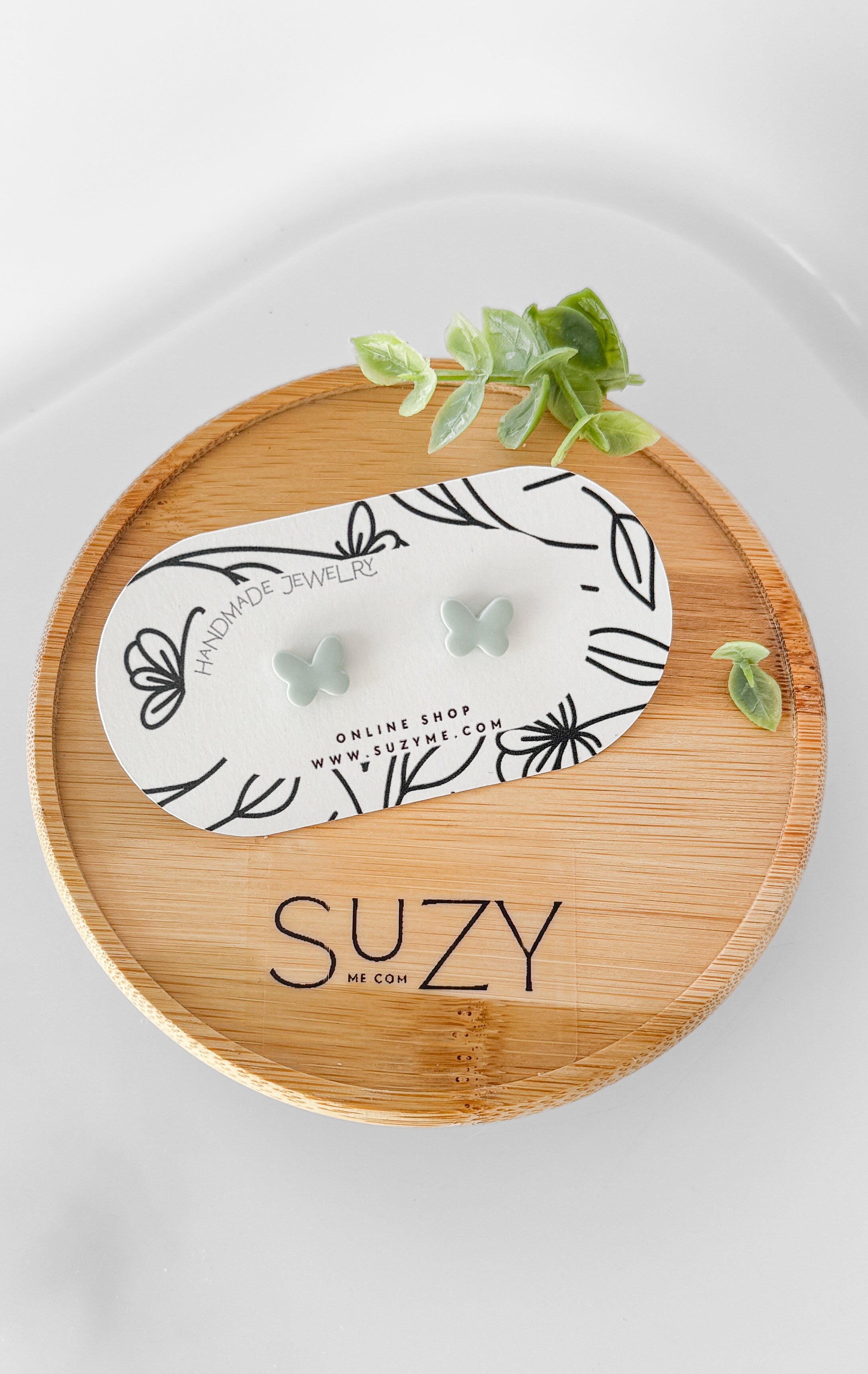 SUZY10 Everyday, Lightweight Hypoallergenic Stainless Steel Earrings, Durable Handmade Polymer Clay Jewelry, Trendy Soft Pastel Colors Butterfly Studs Mini