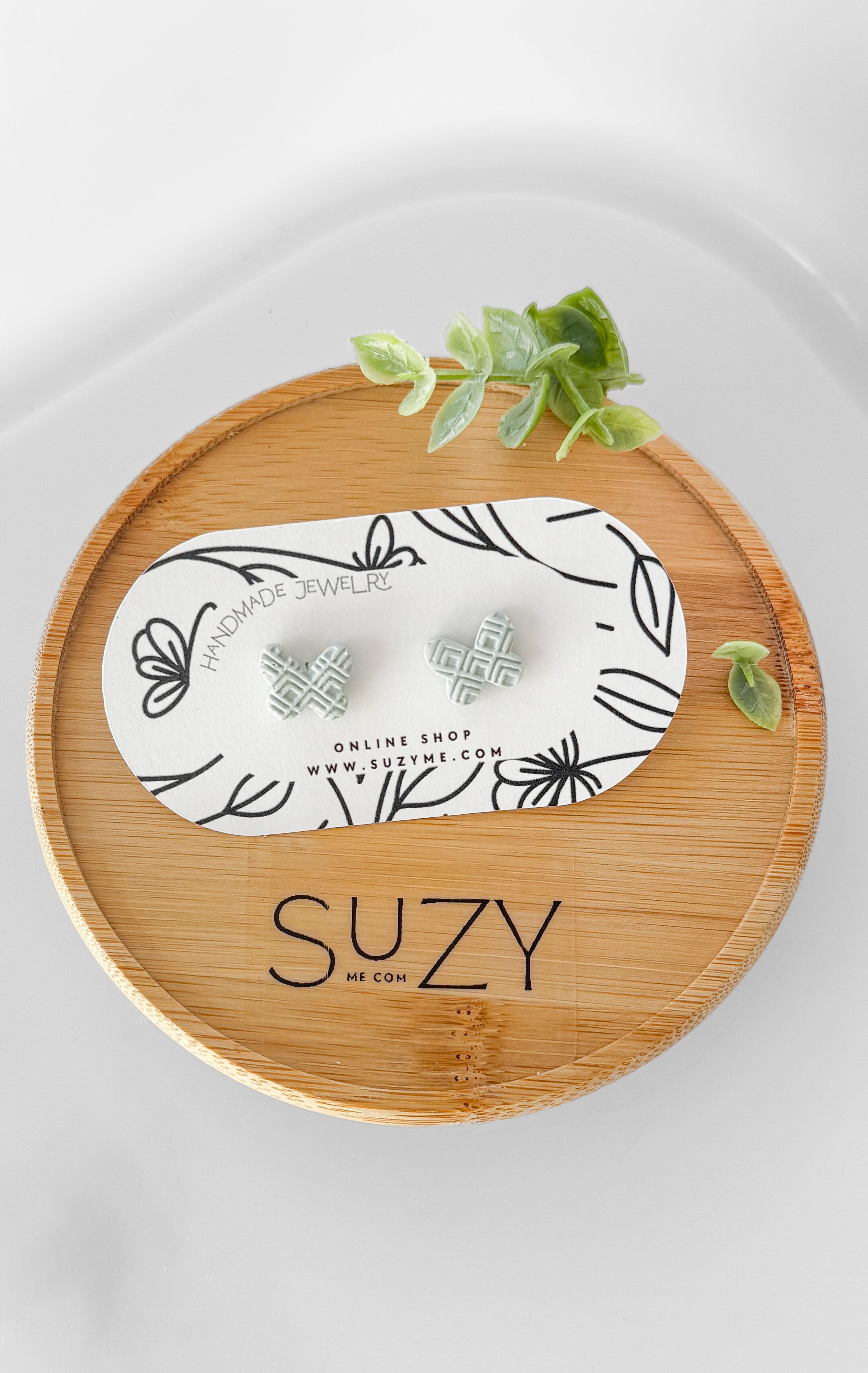 SUZY9 Everyday, Lightweight Hypoallergenic Stainless Steel Earrings, Durable Handmade Polymer Clay Jewelry, Trendy Soft Pastel Colors Butterfly Studs