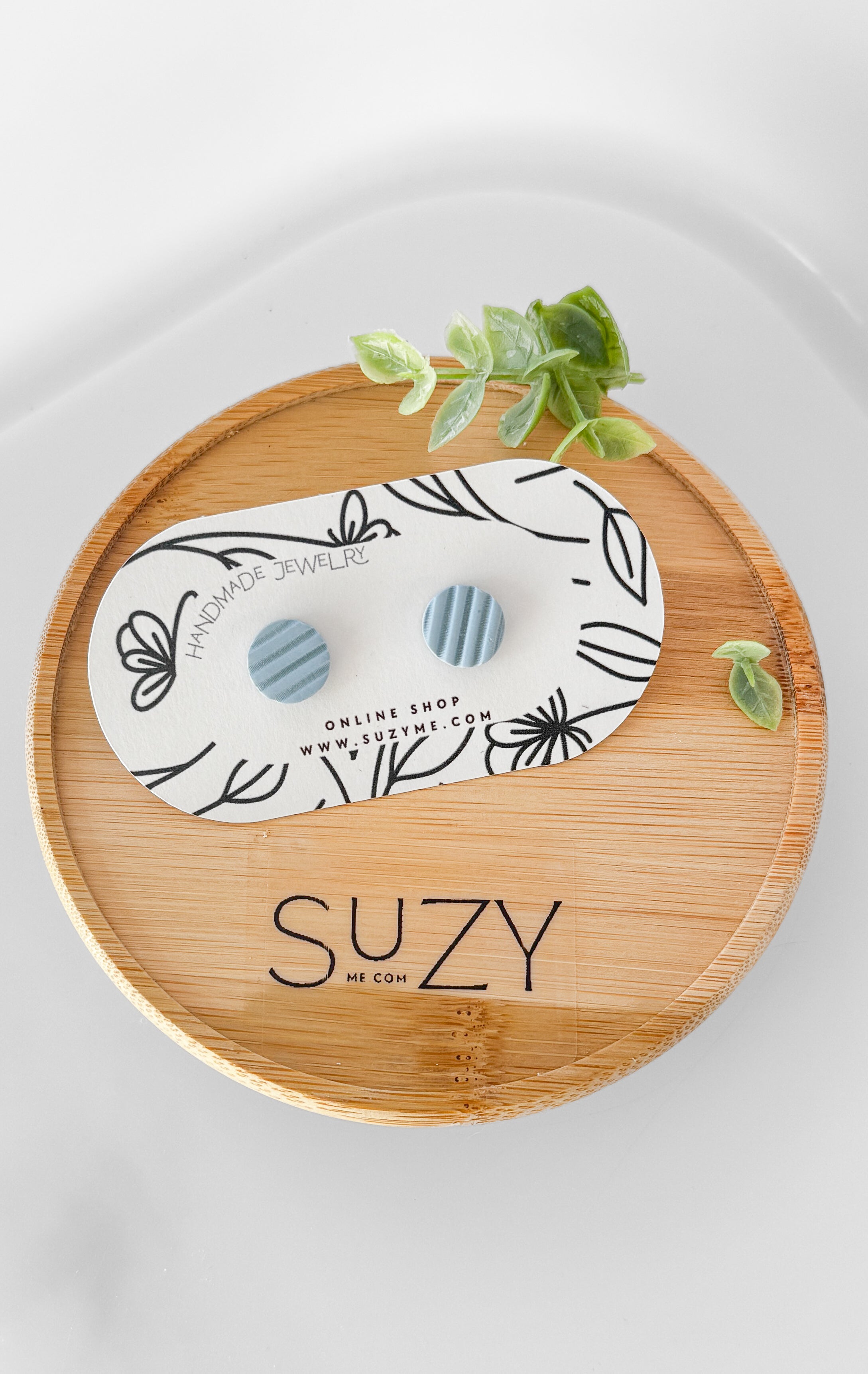 SUZY14 Everyday, Lightweight Hypoallergenic Stainless Steel Earrings, Durable Handmade Polymer Clay Jewelry, Trendy Soft Pastel Colors Round Studs Small