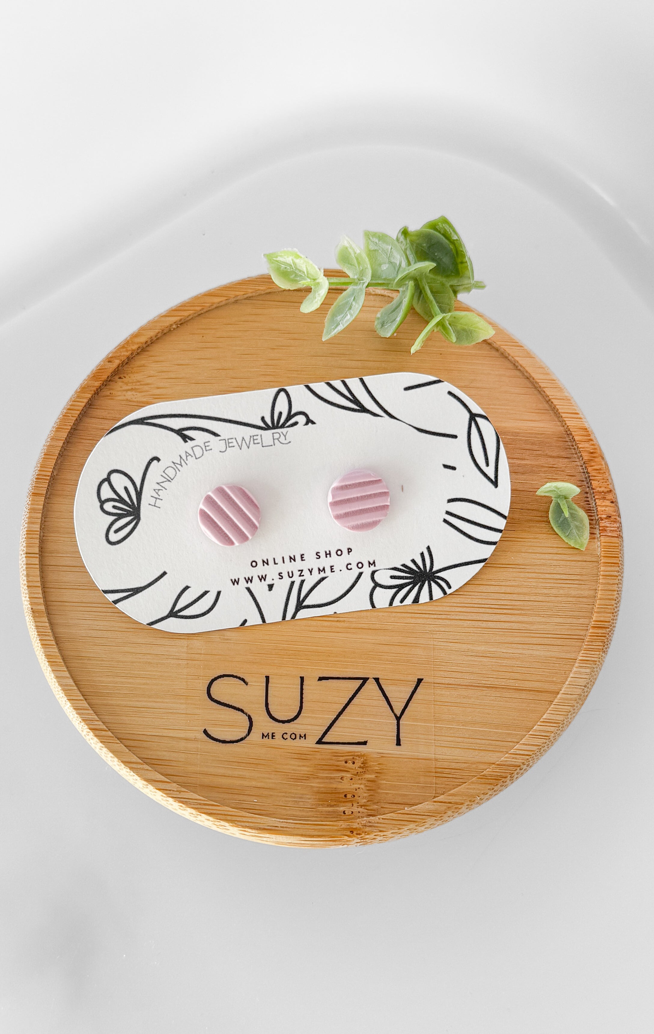 SUZY14 Everyday, Lightweight Hypoallergenic Stainless Steel Earrings, Durable Handmade Polymer Clay Jewelry, Trendy Soft Pastel Colors Round Studs Small