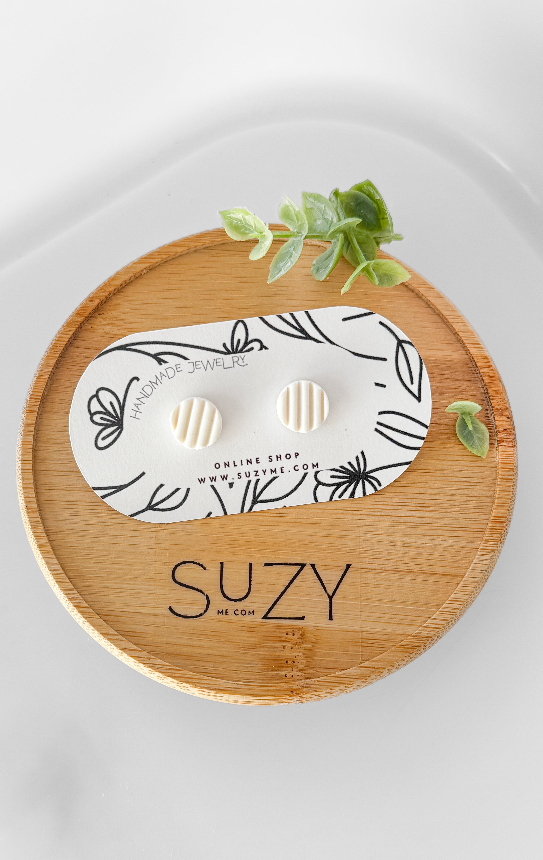 SUZY14 Everyday, Lightweight Hypoallergenic Stainless Steel Earrings, Durable Handmade Polymer Clay Jewelry, Trendy Soft Pastel Colors Round Studs Small