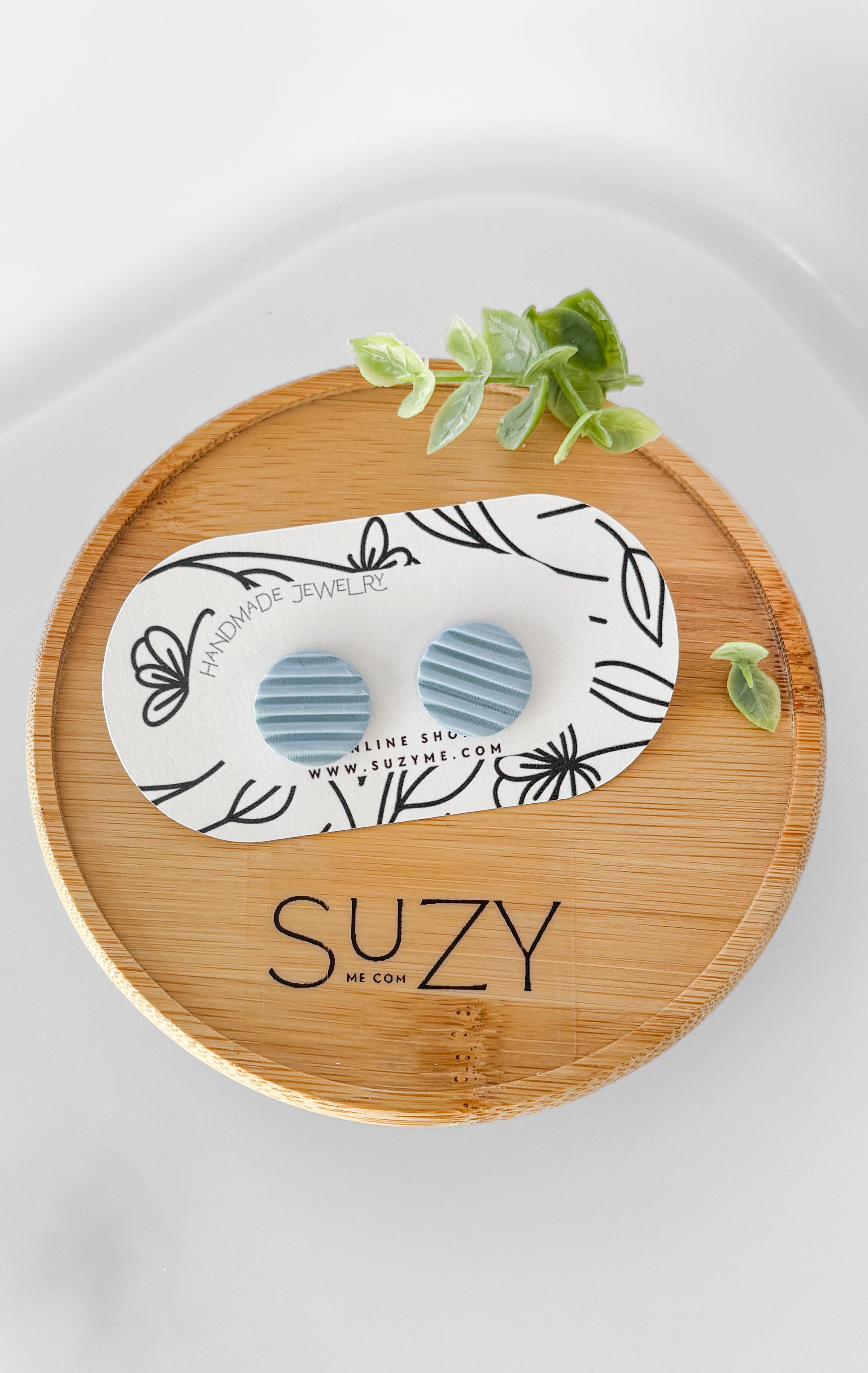 SUZY13 Everyday, Lightweight Hypoallergenic Stainless Steel Earrings, Durable Handmade Polymer Clay Jewelry, Trendy Soft Pastel Colors Round Studs Medium
