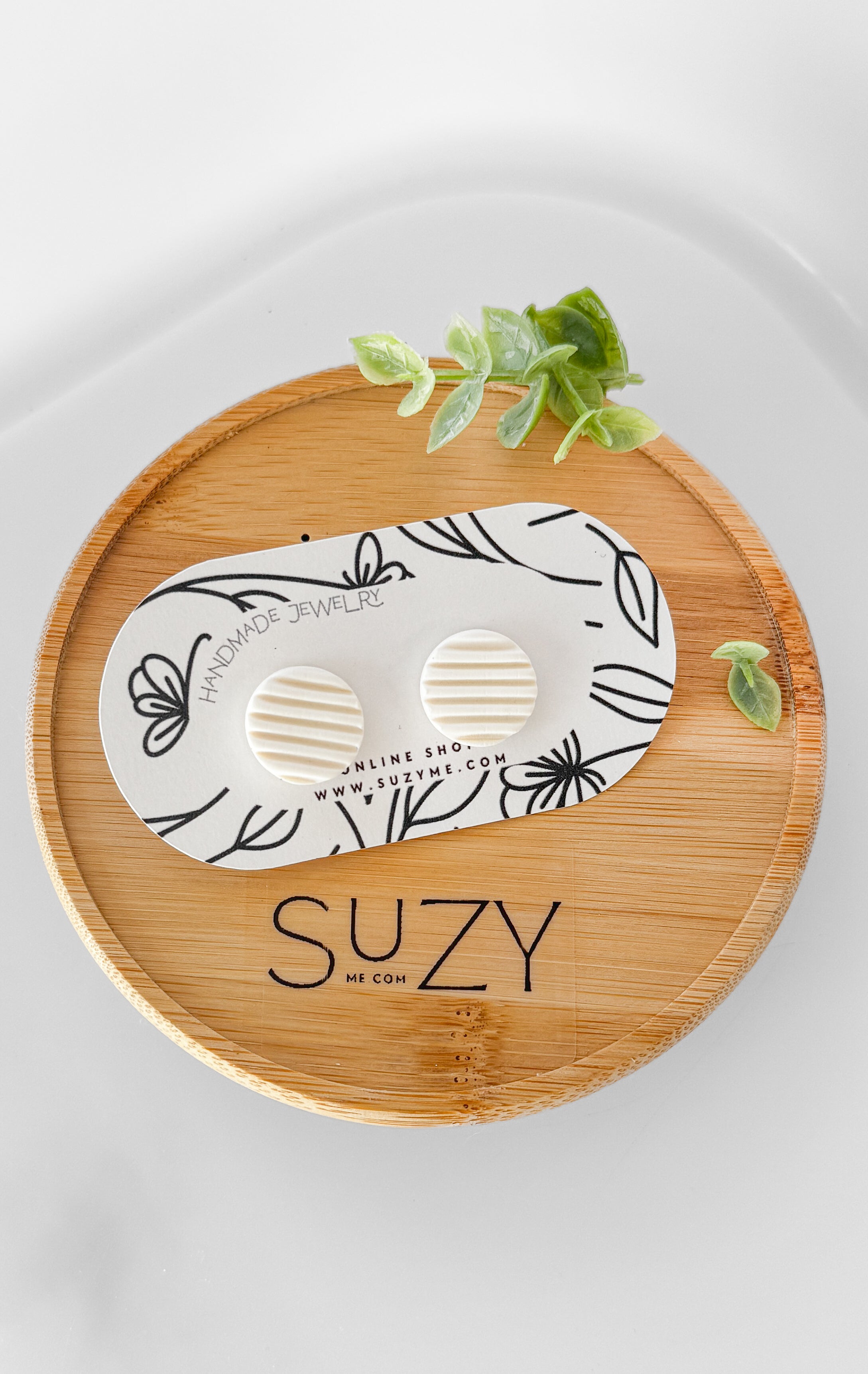 SUZY13 Everyday, Lightweight Hypoallergenic Stainless Steel Earrings, Durable Handmade Polymer Clay Jewelry, Trendy Soft Pastel Colors Round Studs Medium