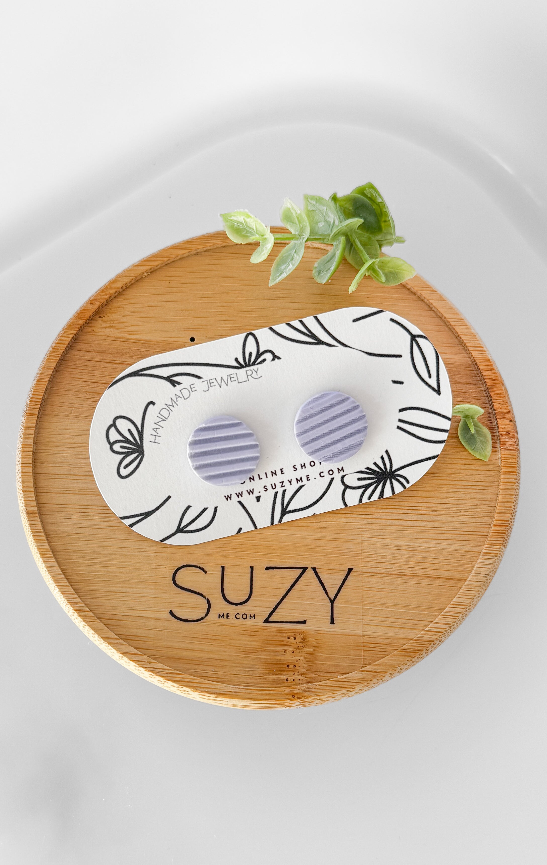 SUZY13 Everyday, Lightweight Hypoallergenic Stainless Steel Earrings, Durable Handmade Polymer Clay Jewelry, Trendy Soft Pastel Colors Round Studs Medium