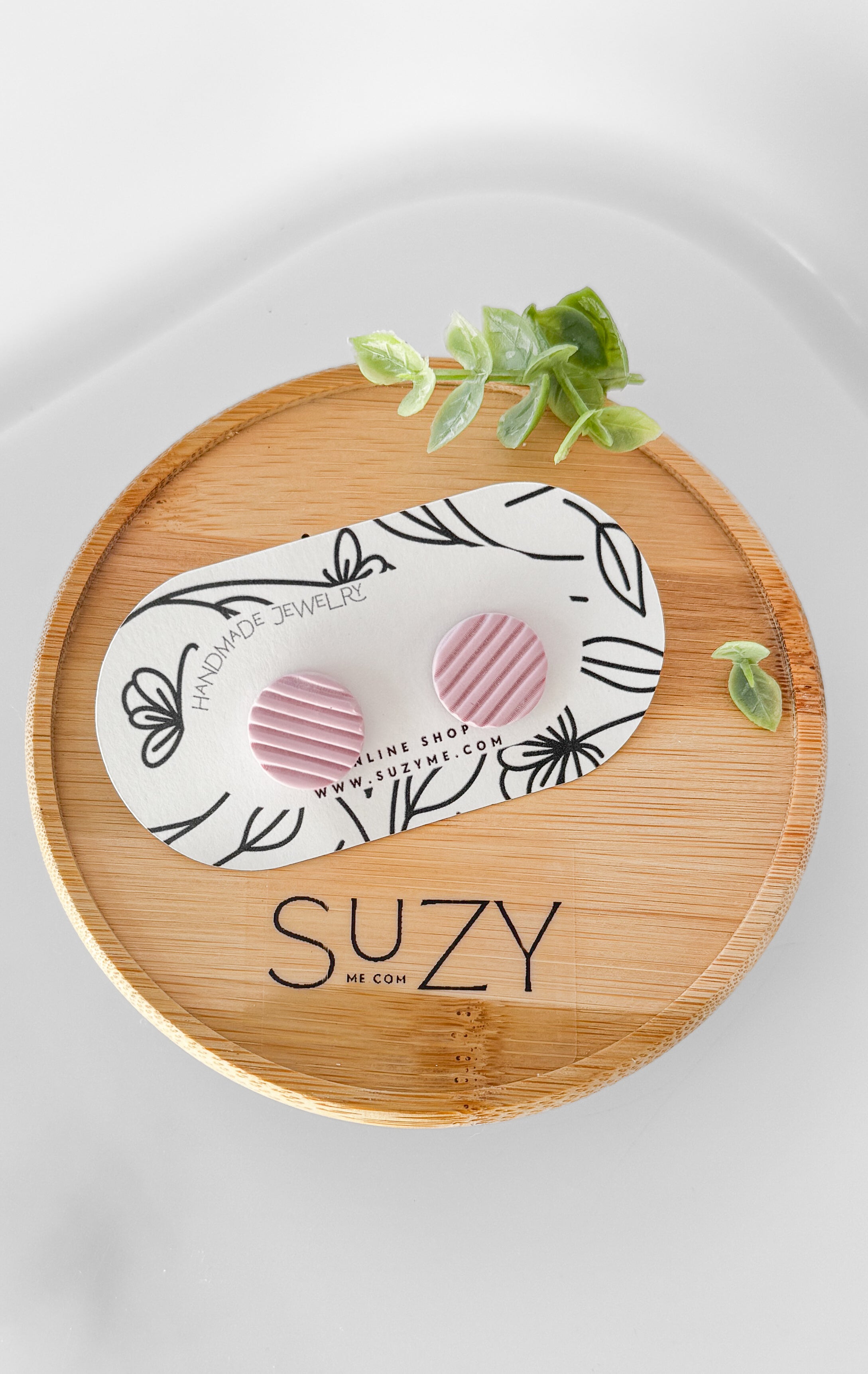 SUZY13 Everyday, Lightweight Hypoallergenic Stainless Steel Earrings, Durable Handmade Polymer Clay Jewelry, Trendy Soft Pastel Colors Round Studs Medium