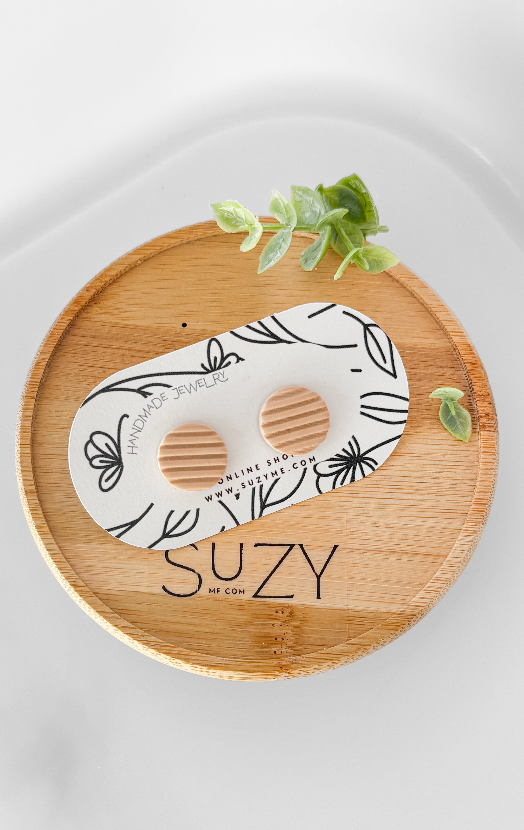 SUZY13 Everyday, Lightweight Hypoallergenic Stainless Steel Earrings, Durable Handmade Polymer Clay Jewelry, Trendy Soft Pastel Colors Round Studs Medium