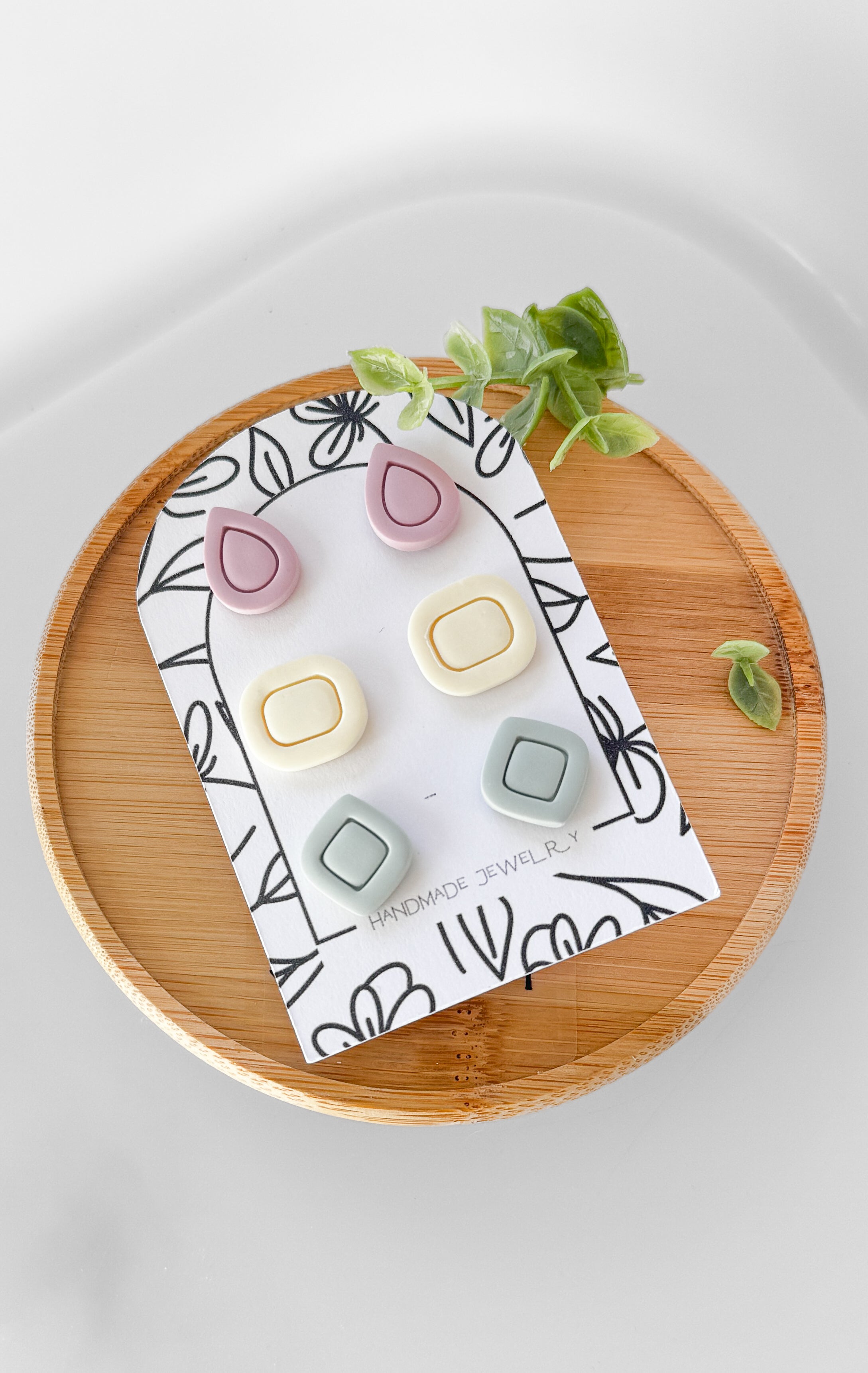 SUZY2 Everyday, Lightweight Hypoallergenic Stainless Steel Earrings, Durable Handmade Polymer Clay Jewelry, Trendy Soft Pastel Colors Studs