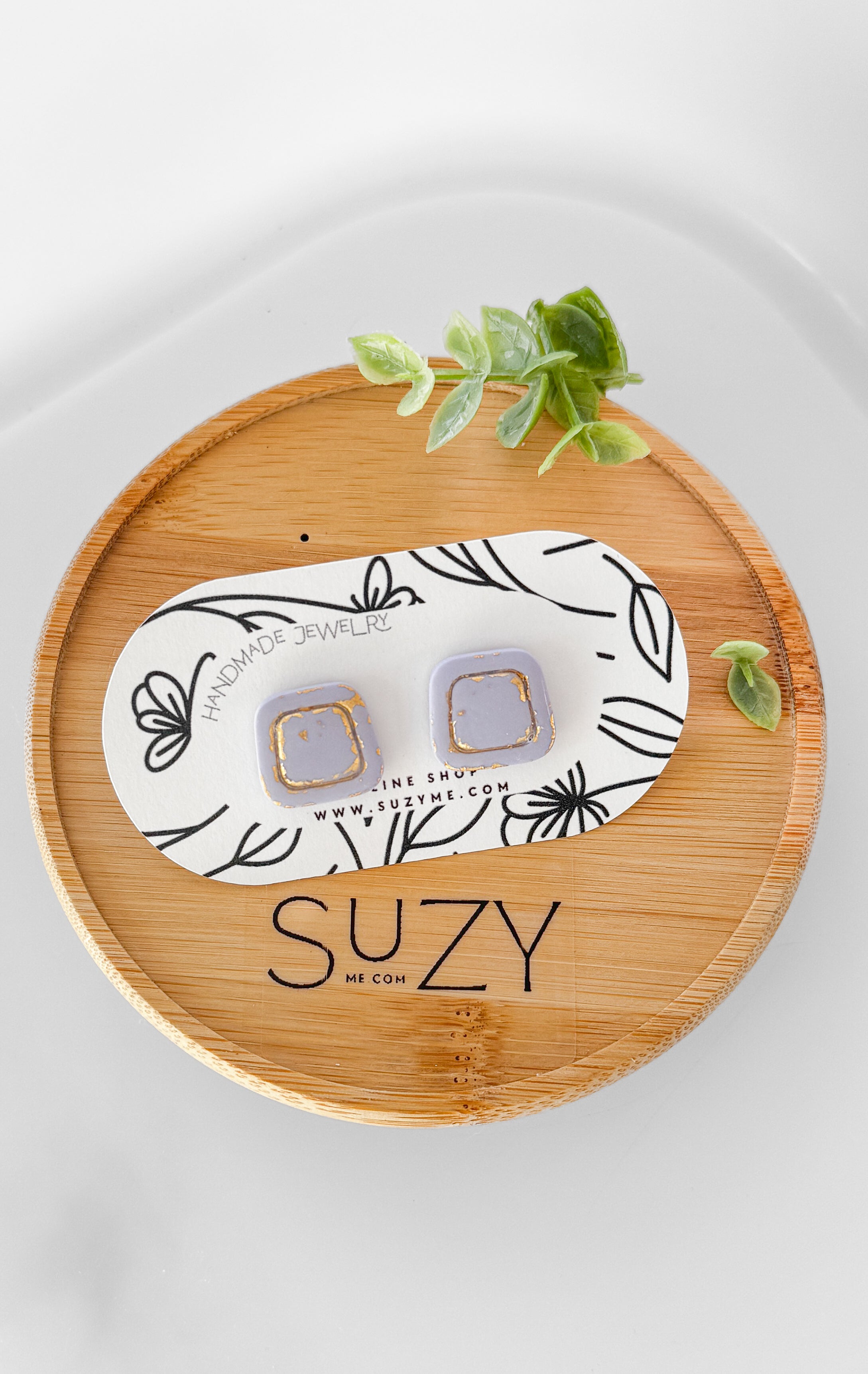SUZY4 Everyday, Lightweight Hypoallergenic Stainless Steel Earrings, Durable Handmade Polymer Clay Jewelry, Trendy Soft Pastel Colors Studs