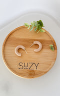 SUZY12 Everyday, Lightweight Hypoallergenic Stainless Steel Earrings, Durable Handmade Polymer Clay Jewelry, Trendy Soft Pastel Colors Hoops
