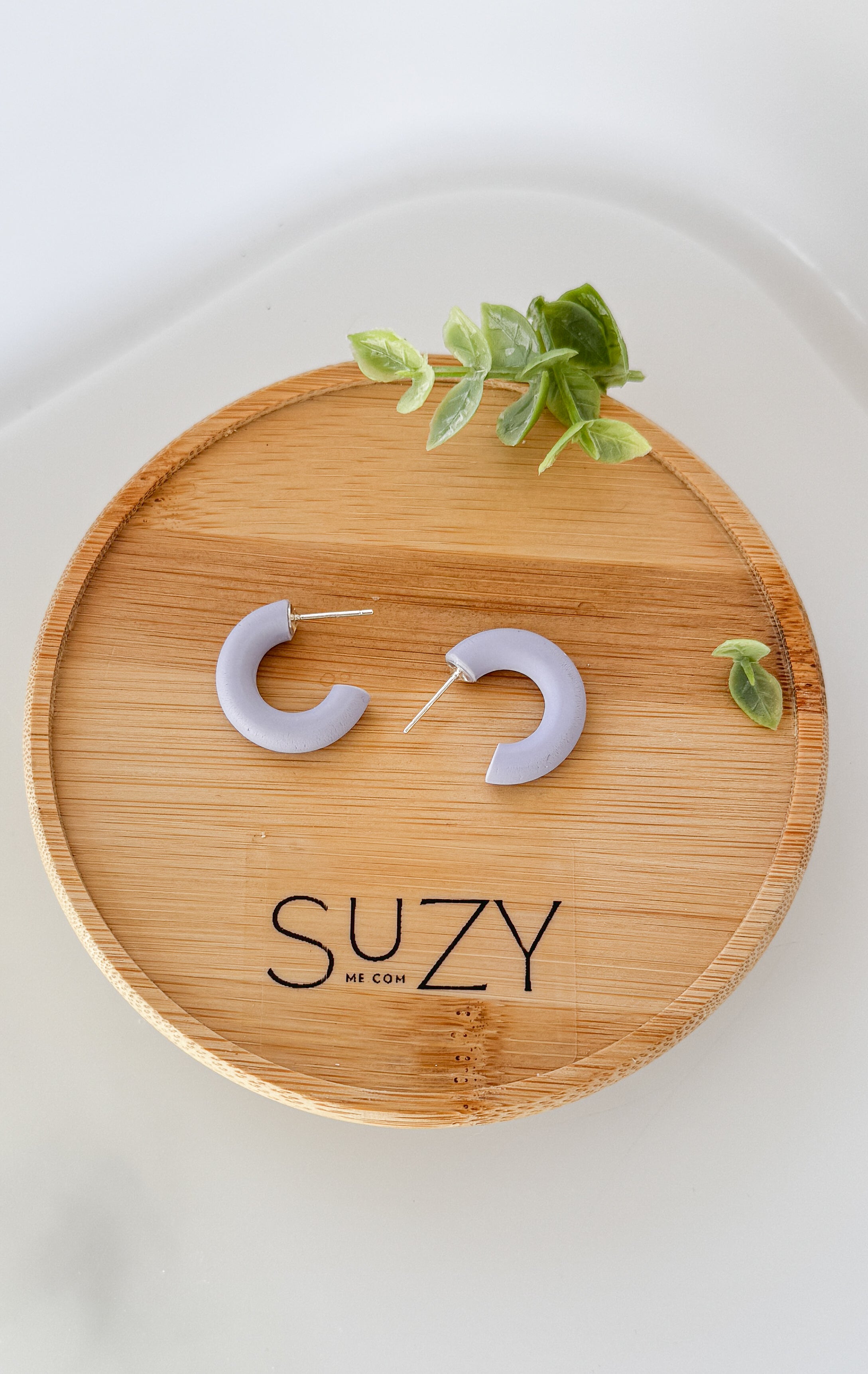 SUZY12 Everyday, Lightweight Hypoallergenic Stainless Steel Earrings, Durable Handmade Polymer Clay Jewelry, Trendy Soft Pastel Colors Hoops