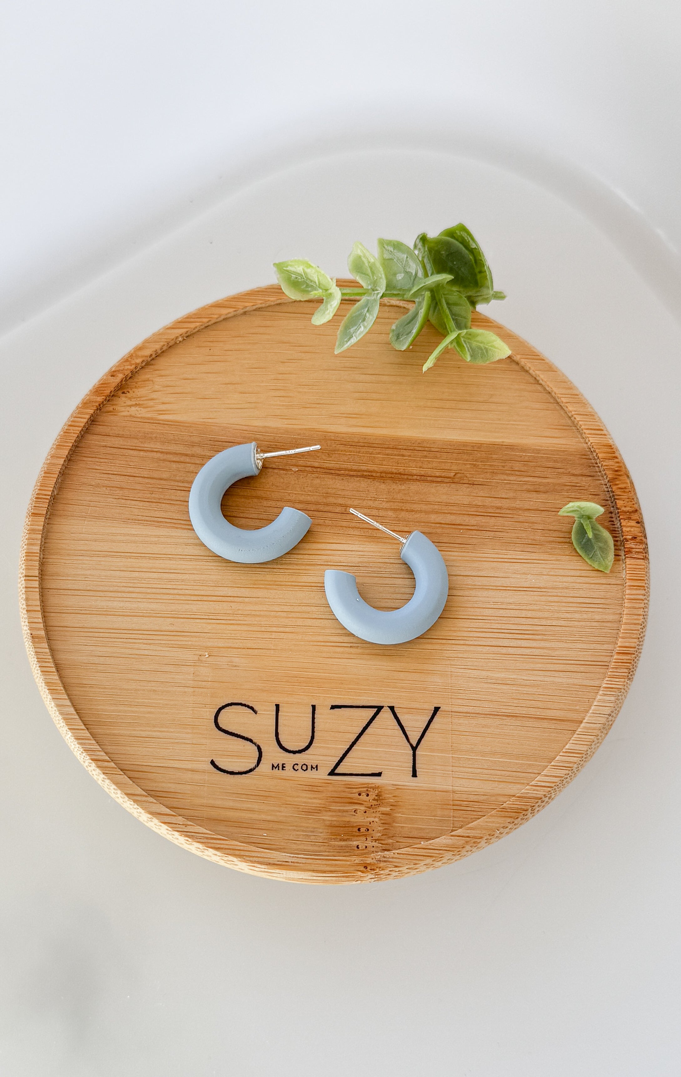 SUZY12 Everyday, Lightweight Hypoallergenic Stainless Steel Earrings, Durable Handmade Polymer Clay Jewelry, Trendy Soft Pastel Colors Hoops