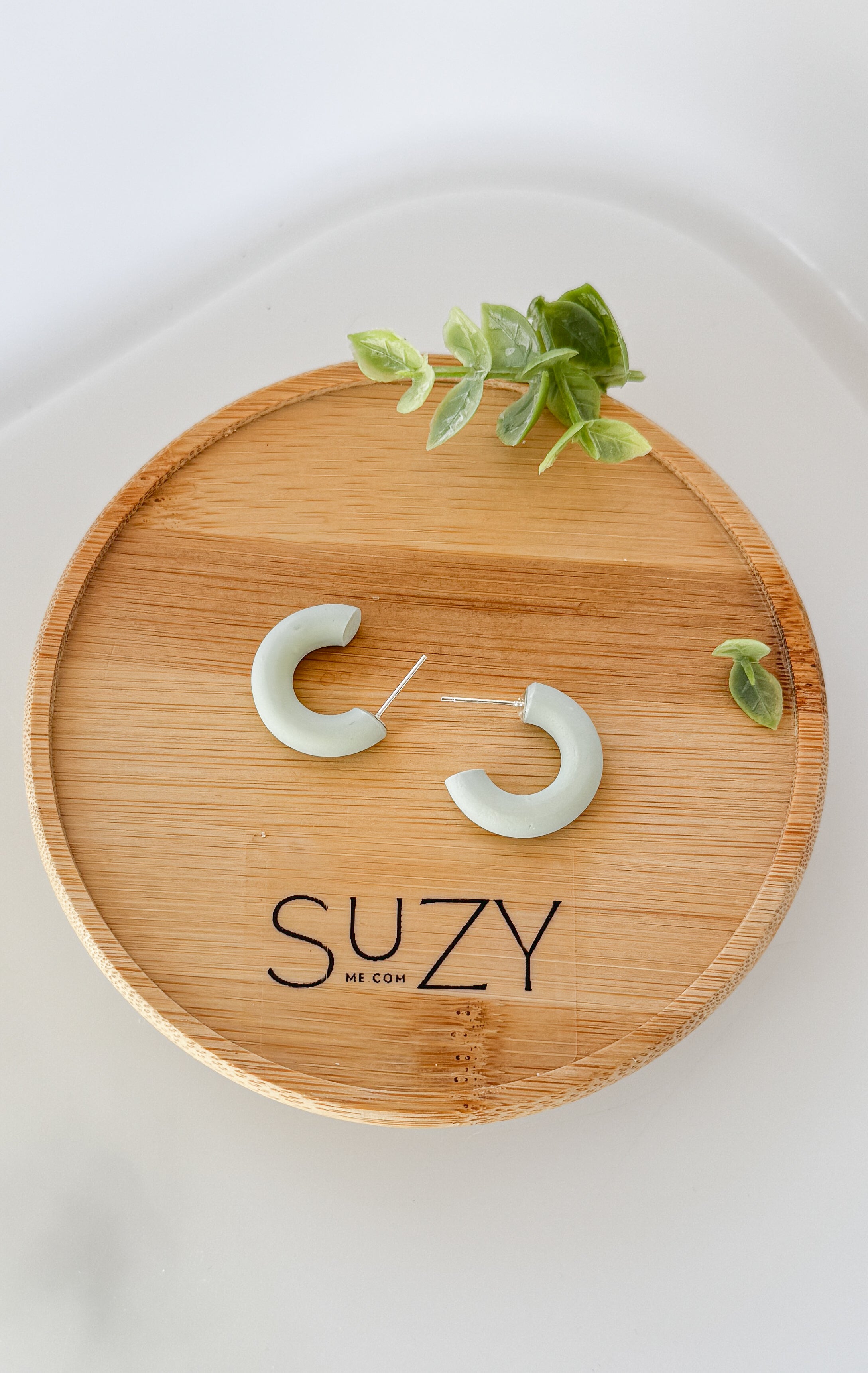 SUZY12 Everyday, Lightweight Hypoallergenic Stainless Steel Earrings, Durable Handmade Polymer Clay Jewelry, Trendy Soft Pastel Colors Hoops