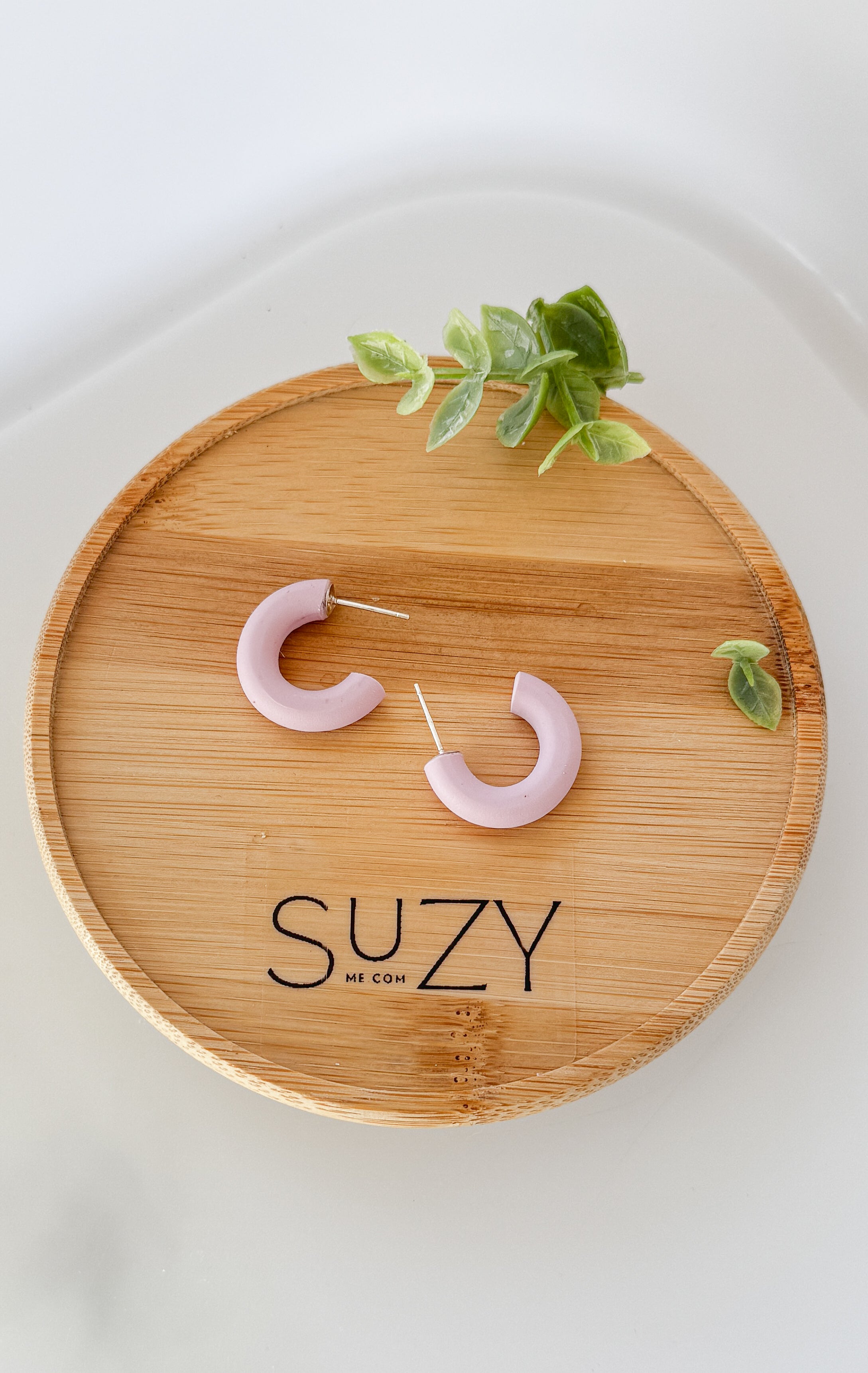 SUZY12 Everyday, Lightweight Hypoallergenic Stainless Steel Earrings, Durable Handmade Polymer Clay Jewelry, Trendy Soft Pastel Colors Hoops