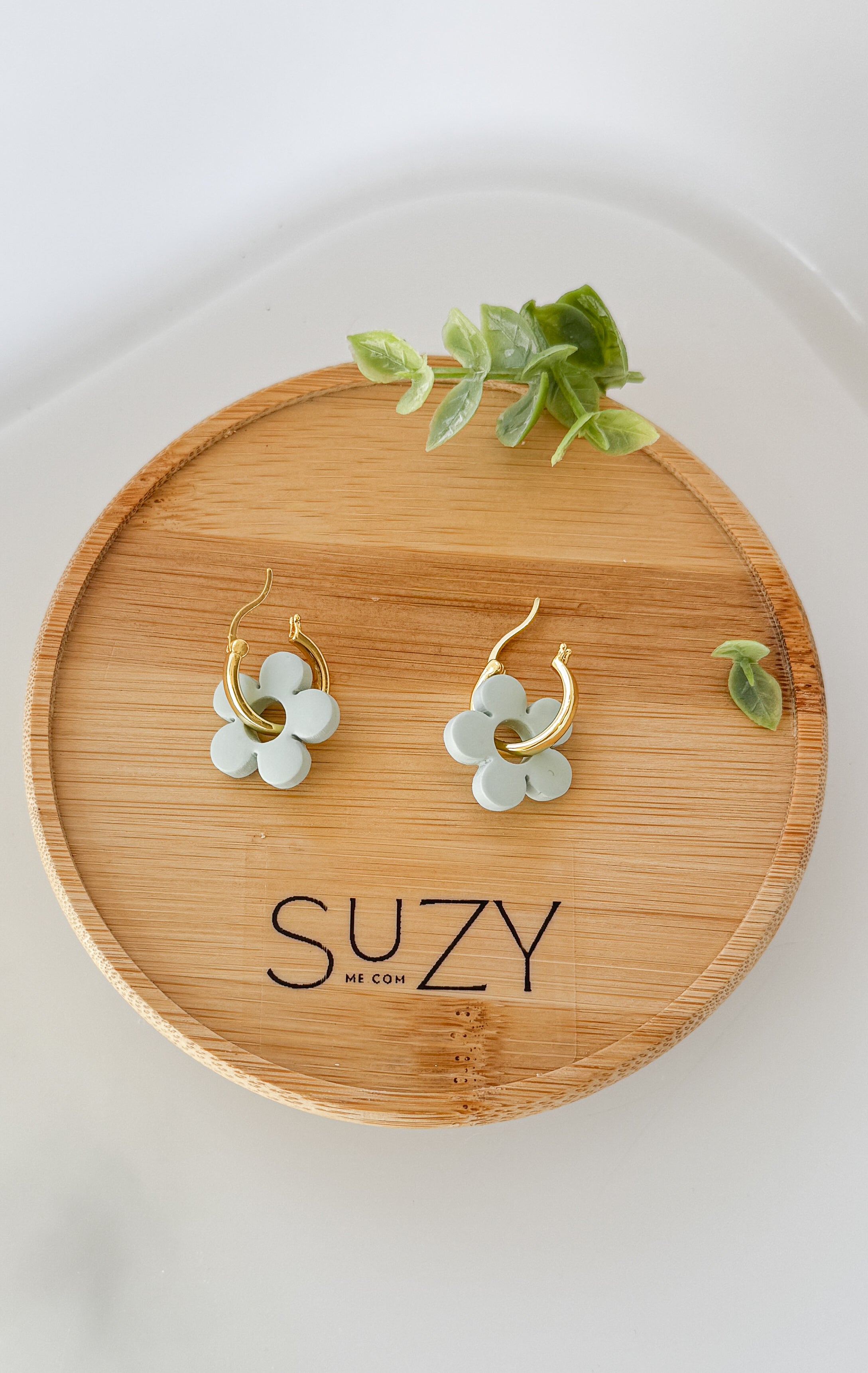 SUZY3 Everyday, Lightweight Hypoallergenic Stainless Steel Earrings, Durable Handmade Polymer Clay Jewelry, Trendy Soft Pastel Colors HOOPS