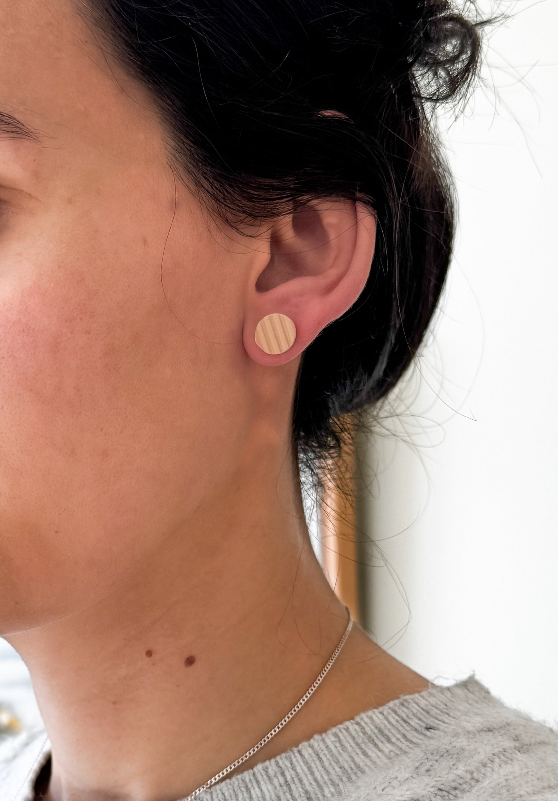 SUZY14 Everyday, Lightweight Hypoallergenic Stainless Steel Earrings, Durable Handmade Polymer Clay Jewelry, Trendy Soft Pastel Colors Round Studs Small