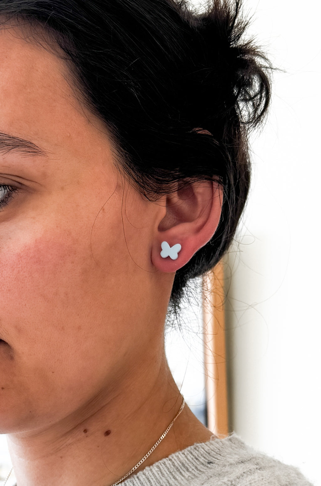 SUZY10 Everyday, Lightweight Hypoallergenic Stainless Steel Earrings, Durable Handmade Polymer Clay Jewelry, Trendy Soft Pastel Colors Butterfly Studs Mini