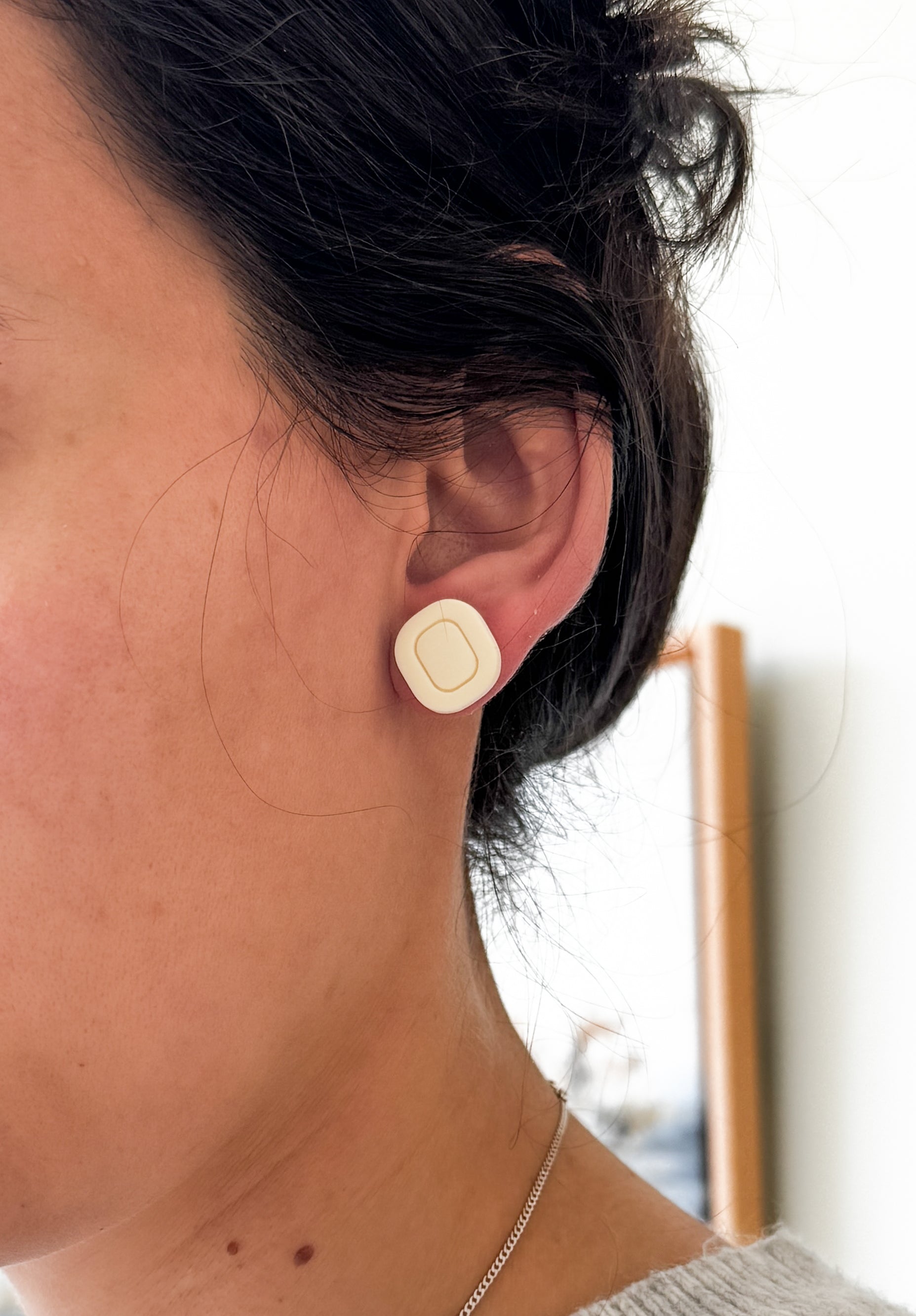 SUZY2 Everyday, Lightweight Hypoallergenic Stainless Steel Earrings, Durable Handmade Polymer Clay Jewelry, Trendy Soft Pastel Colors Studs