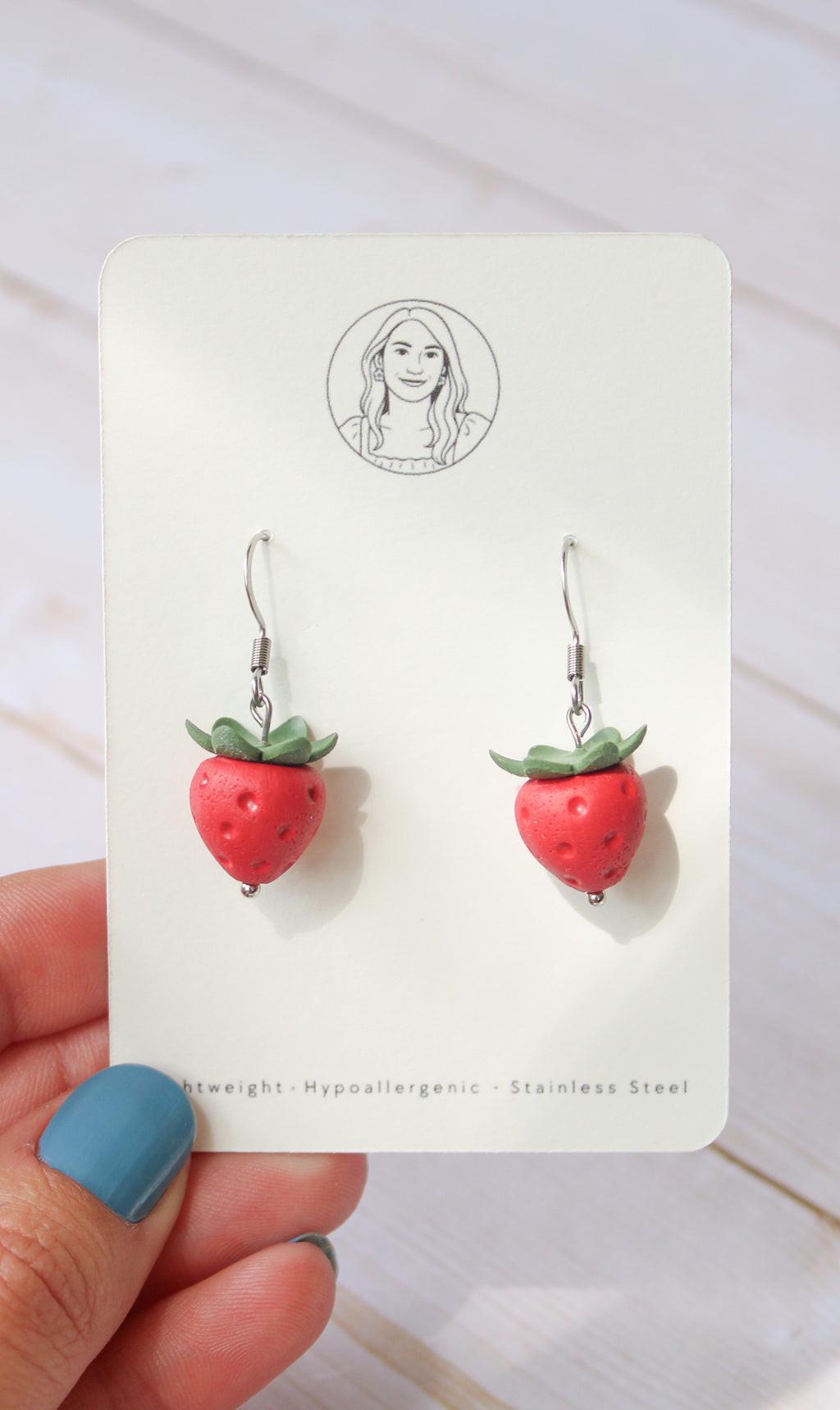 FR5 Fruit Inspired Earrings - Strawberries, Lightweight Statement Jewelry, Boutique Gift for Her .