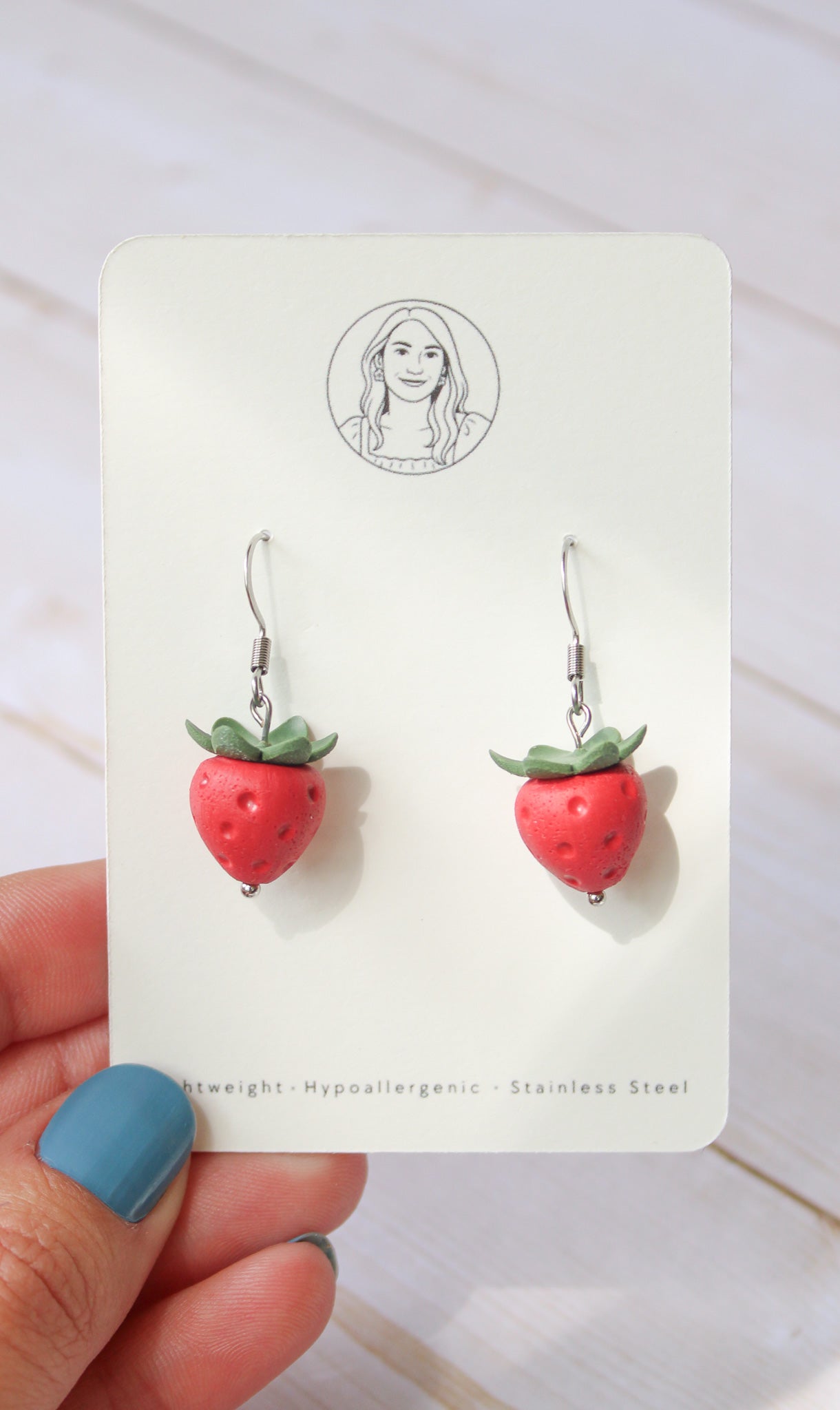 FR5 Fruit Inspired Earrings - Strawberries, Lightweight Statement Jewelry, Boutique Gift for Her .