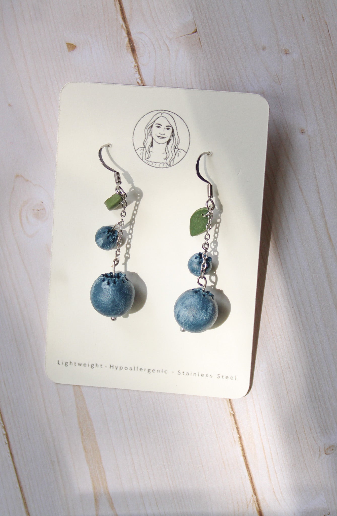 FR3 Fruit Inspired Earrings - Blueberries, Lightweight Statement Jewelry, Boutique Gift for Her