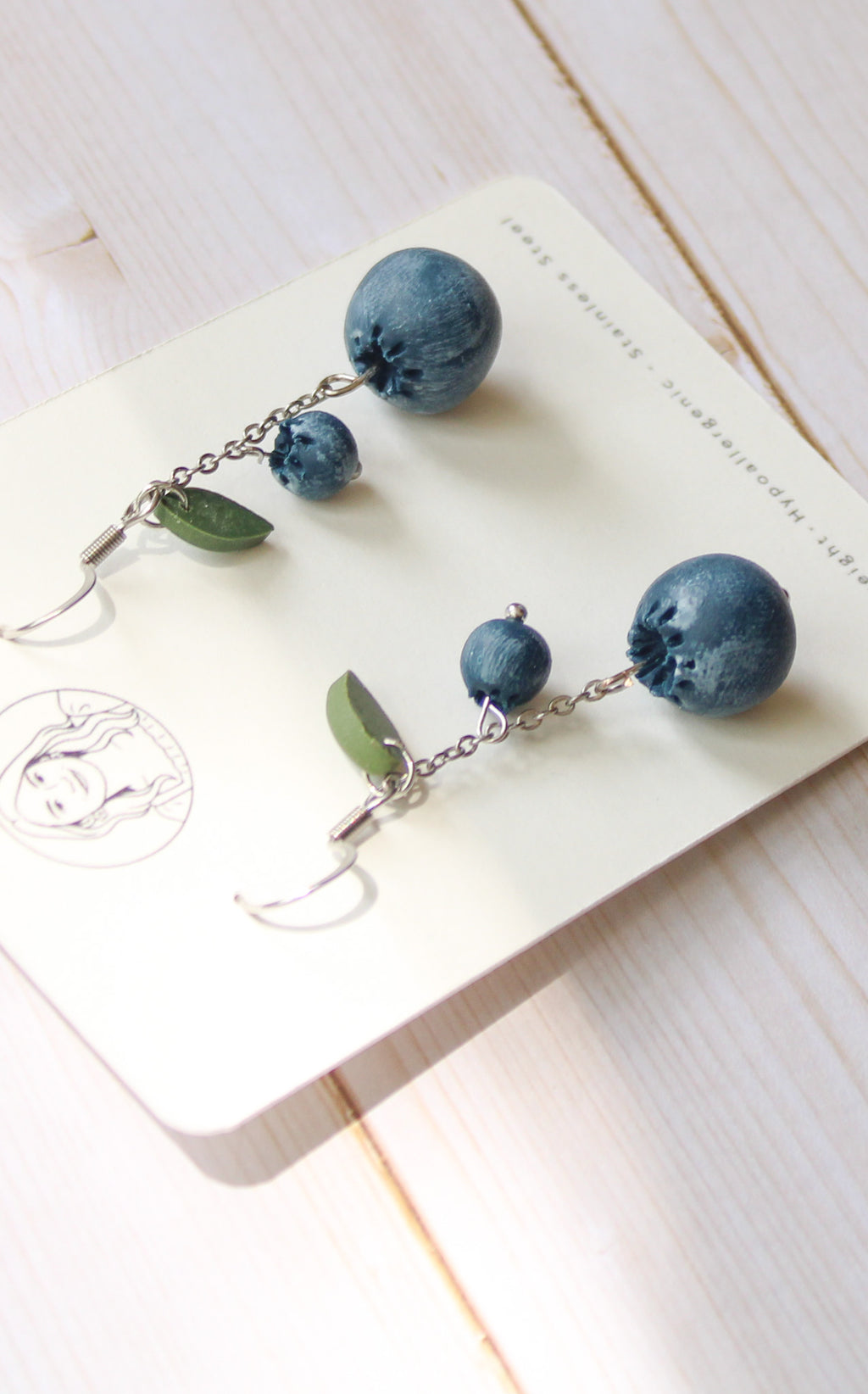 FR3 Fruit Inspired Earrings - Blueberries, Lightweight Statement Jewelry, Boutique Gift for Her