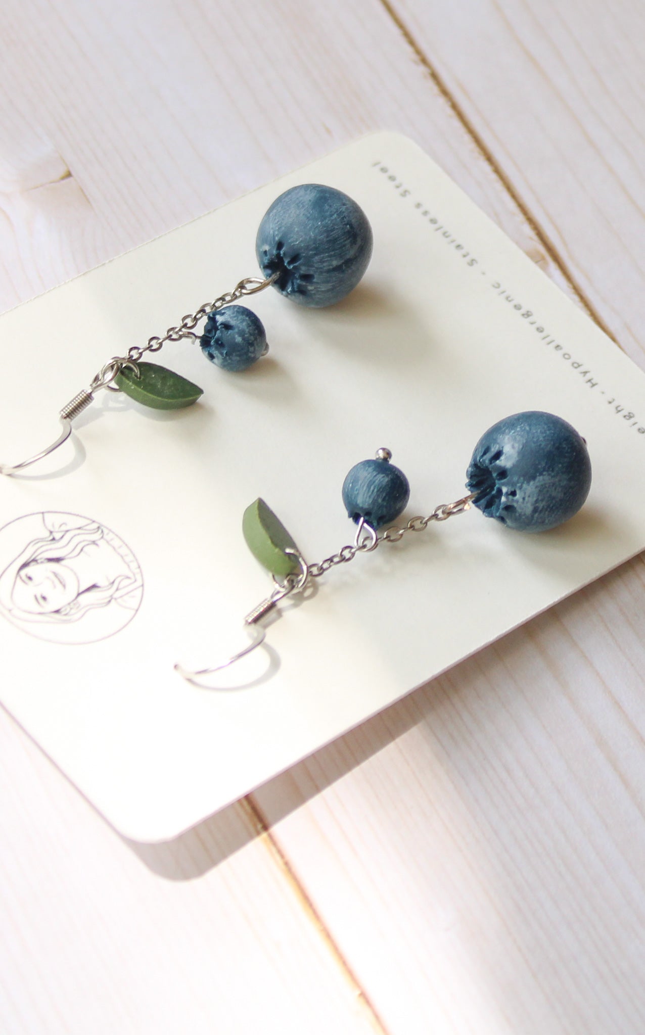 FR3 Fruit Inspired Earrings - Blueberries, Lightweight Statement Jewelry, Boutique Gift for Her
