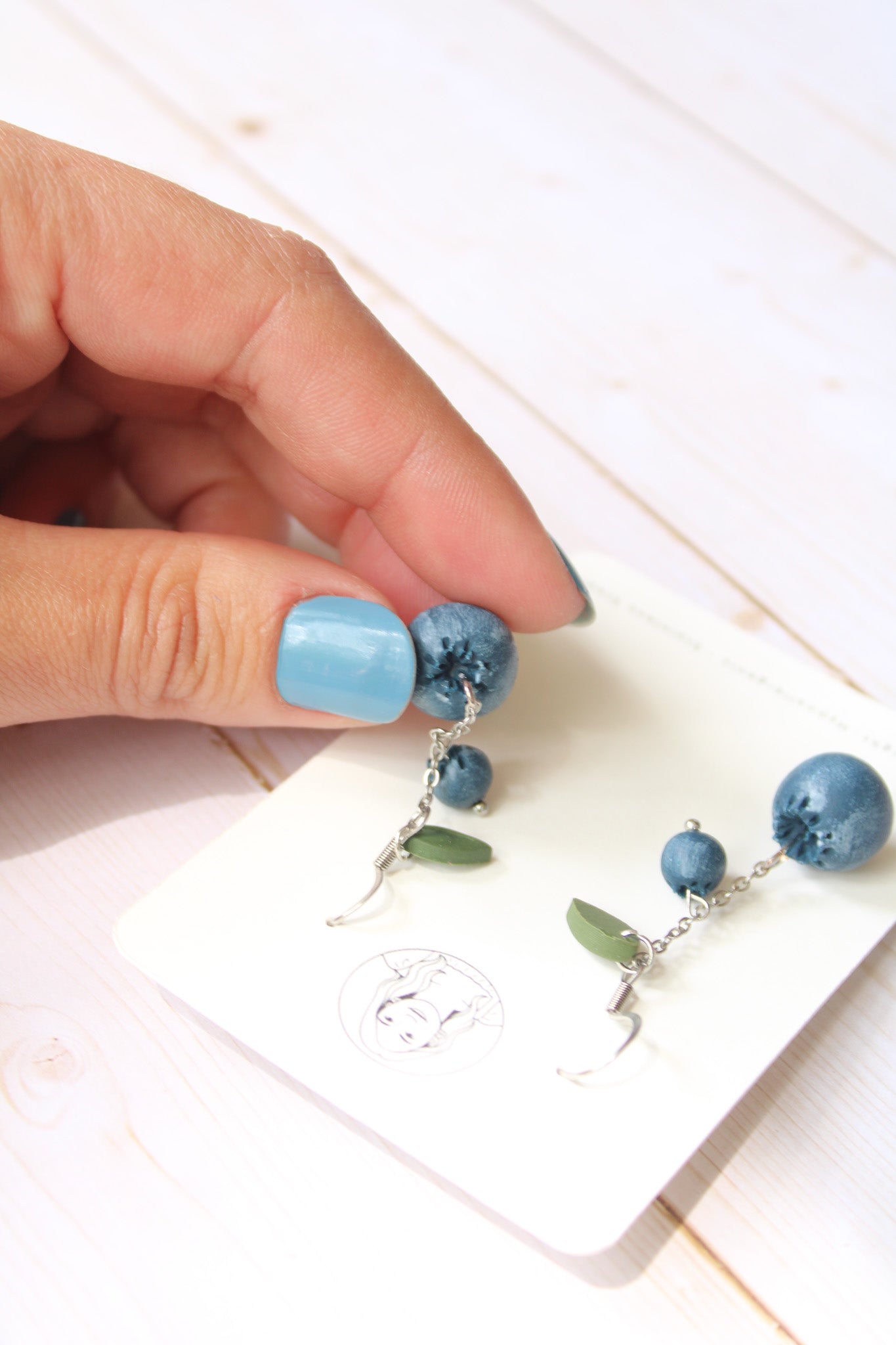 FR3 Fruit Inspired Earrings - Blueberries, Lightweight Statement Jewelry, Boutique Gift for Her