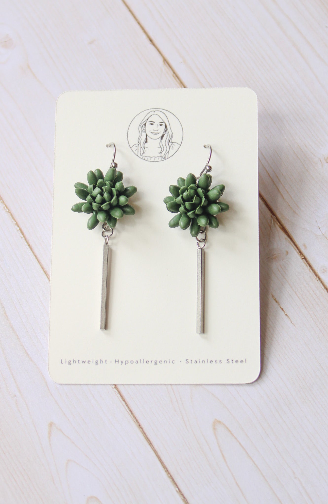Succulent Dangles Garden Floral Earrings – Lightweight Statement Jewelry, Gift for Her