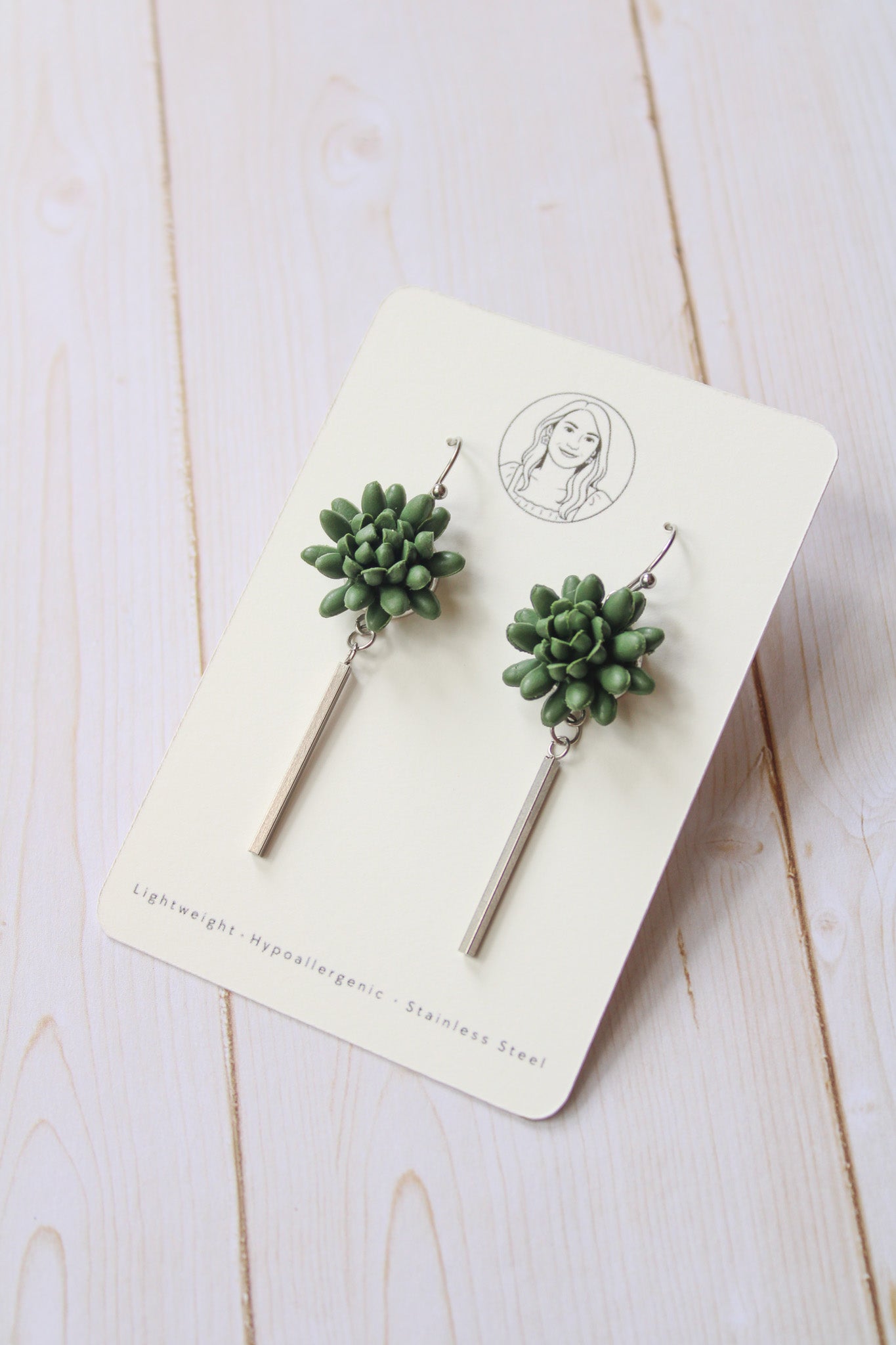 Succulent Dangles Garden Floral Earrings – Lightweight Statement Jewelry, Gift for Her