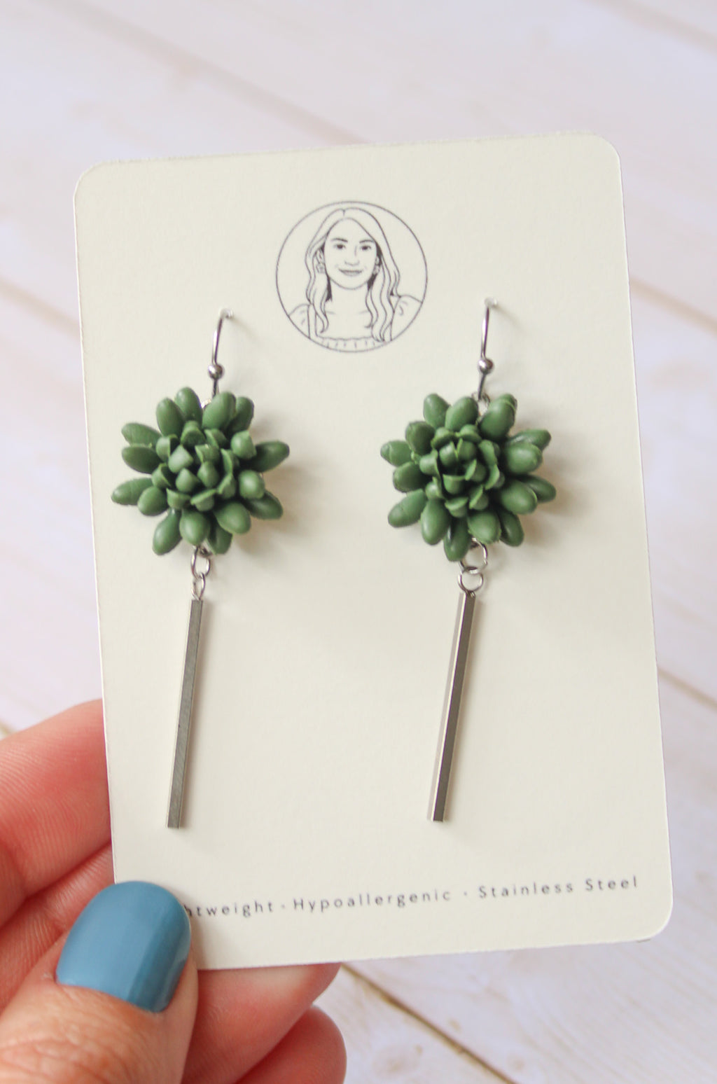 Succulent Dangles Garden Floral Earrings – Lightweight Statement Jewelry, Gift for Her