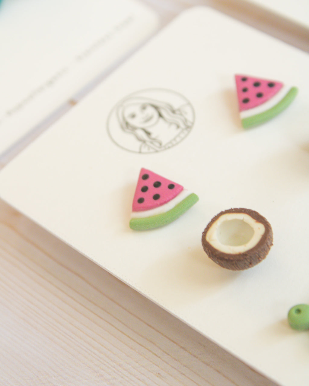 SS8 Watermelon Turtle Coconut Stud pack Earrings | Cute Summer Fruit Earrings | Handmade Polymer Clay | Hypoallergenic
