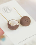 SS3 Handmade Coconut Dangle Earrings | Lightweight Tropical Summer Earrings | Lightweight Polymer Clay| Gifts for Her